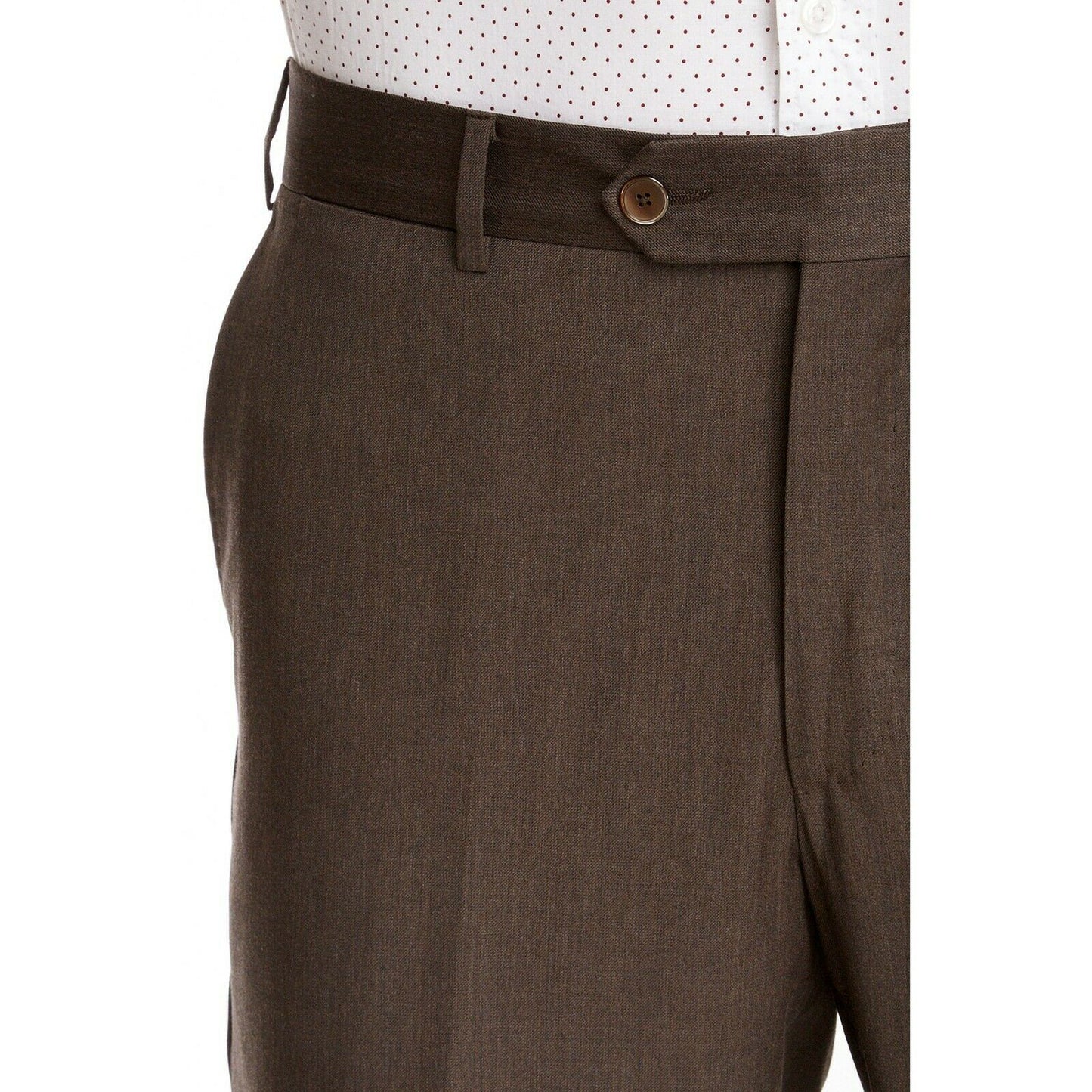 Ike Behar Mens Tan Wool Flat Front Dress Suit Slacks Pants 32 NWT