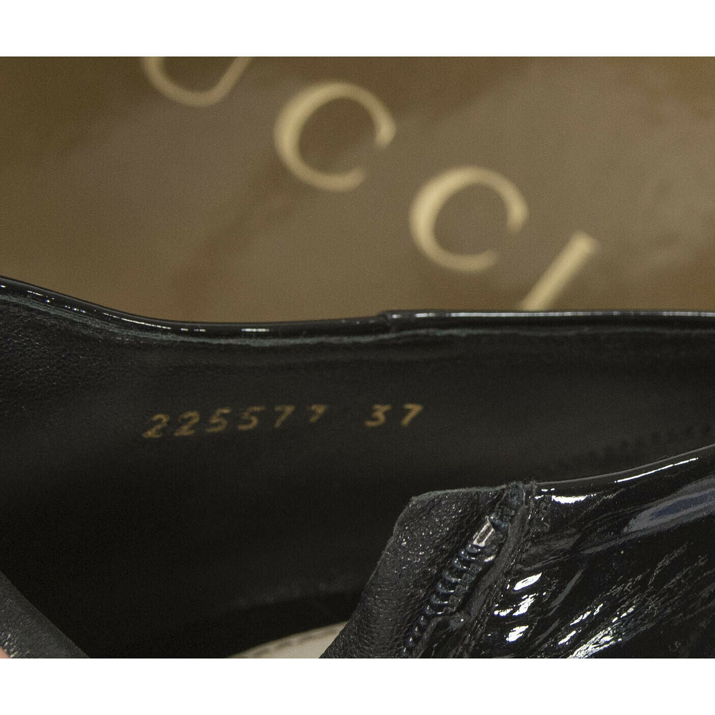 Gucci Vitello Vernice Soft Nero Black Patent Leather Spike Heel Booties Sz 37 7