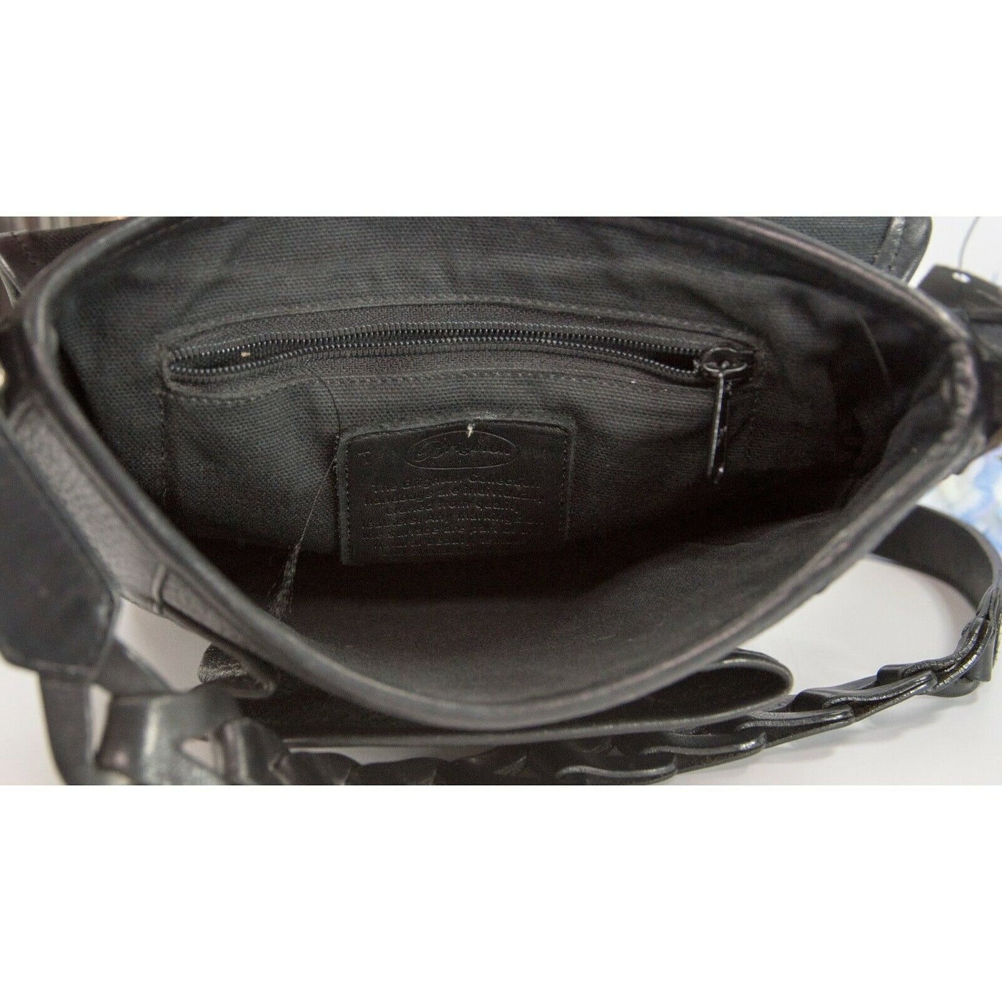 Brighton Black Croco Leather Crossbody Bucket Bag NWT