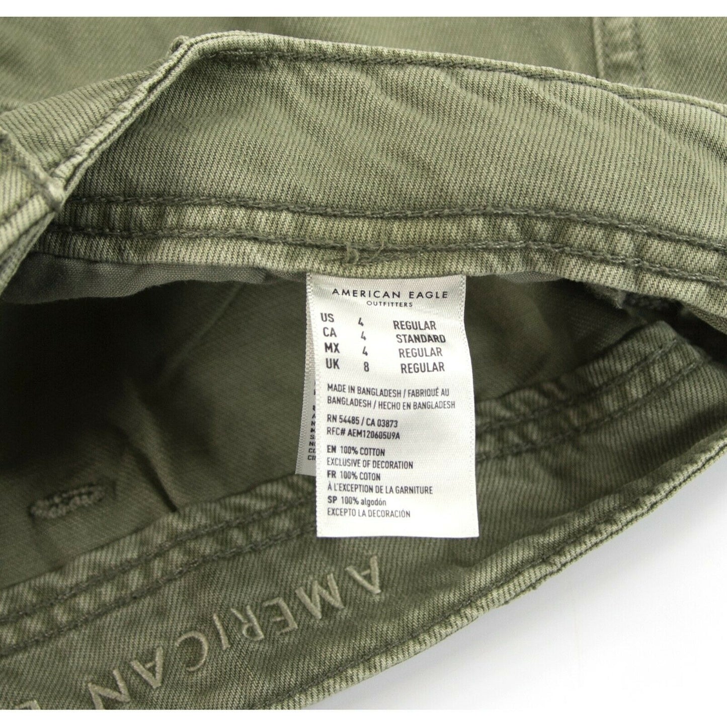 American Eagle Olive Cotton High Rise A-Line Button Front Mini Skirt NWT 4