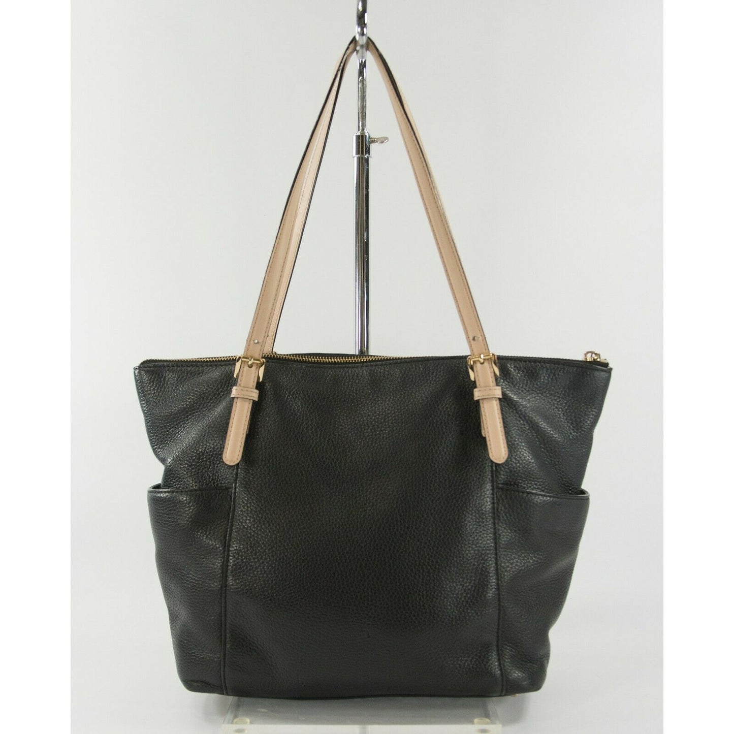 Michael Kors Black Leather East West Top Zip Tote Bag NWT