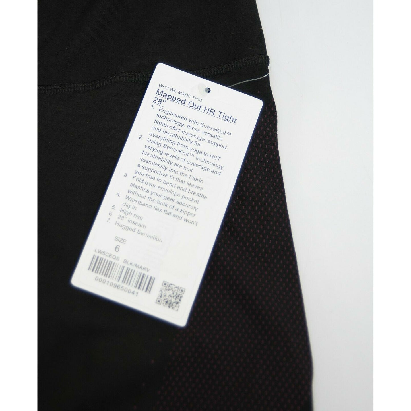 Lululemon Black Purple Mapped Out HR Tight Fitted Leggings NWT Size 6