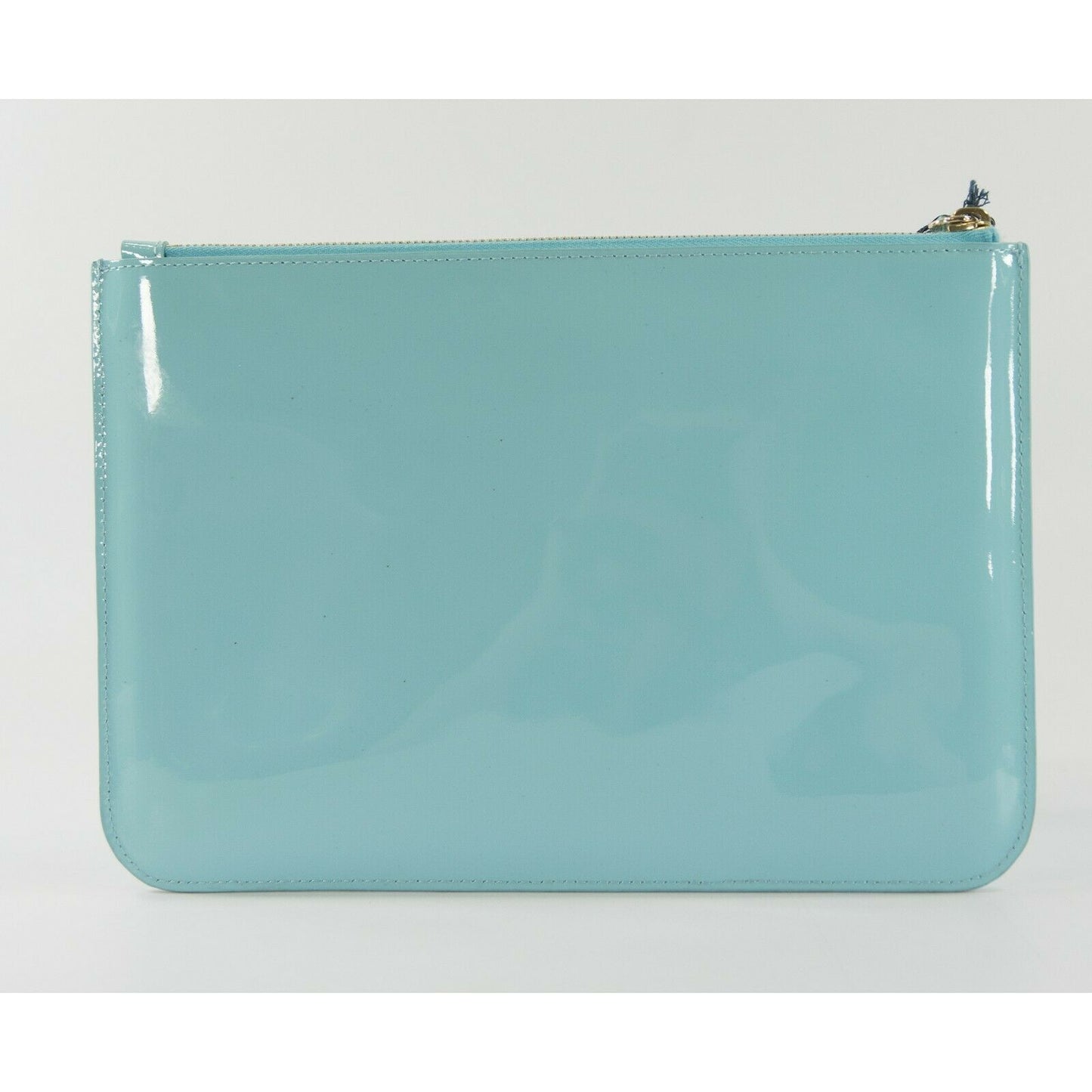 Dooney & Bourke Carrington Patent Leather Pale Blue Large Pouch Clutch Bag NWT