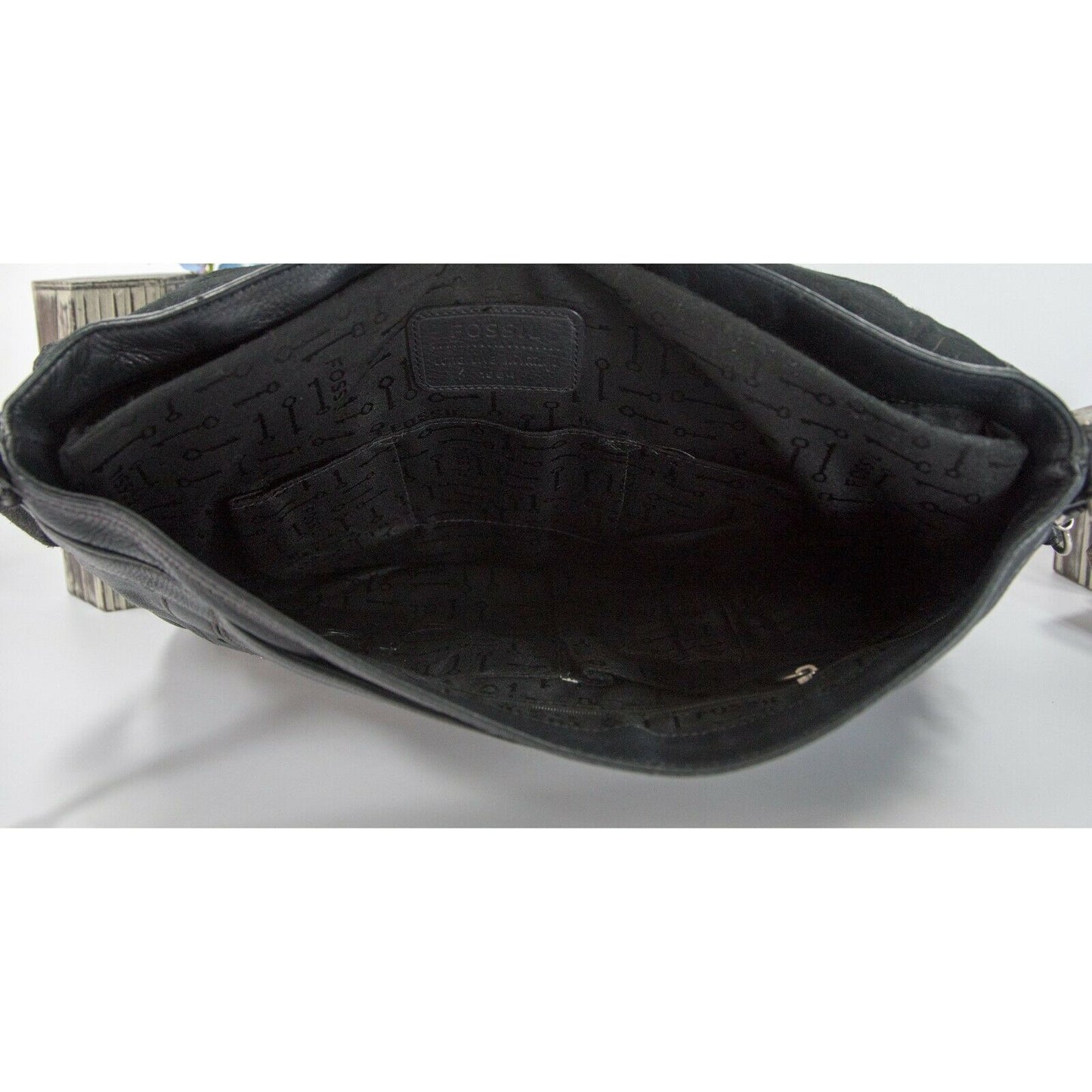 Fossil Maddox Long Live Vintage Leather Briefcase Messenger Crossbody Bag GUC
