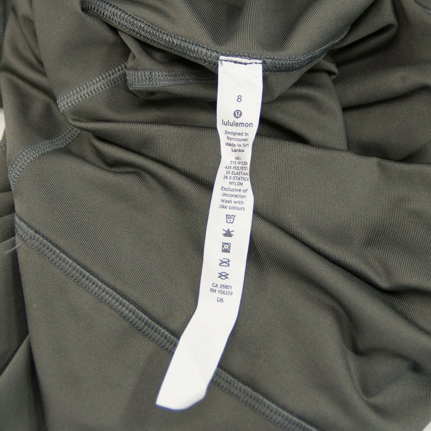 Lululemon Charcoal Fast Free 7/8 Tight II Fitted Leggings NWOT Size 8