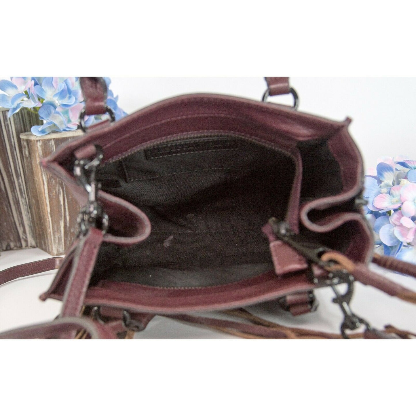 Rebecca Minkoff Port Leather Mini MAB Expandable Tote Bag EUC