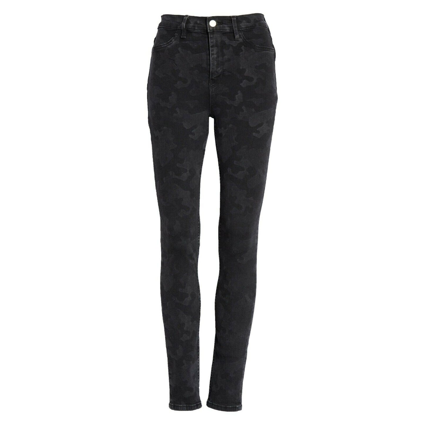 Free People Long Lean Black Subdued Camo Print Skinny Stretch Jeans NWT 25