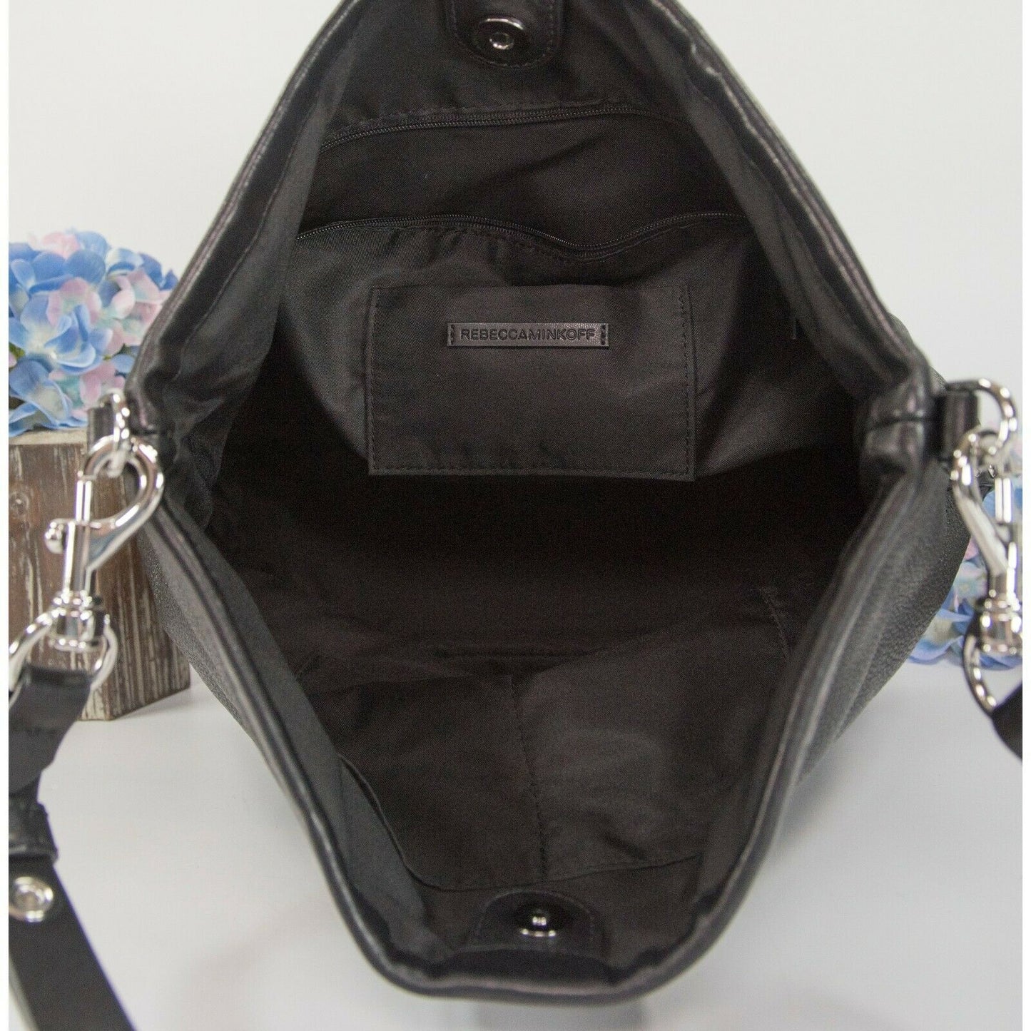 Rebecca Minkoff Blake Black Leather Studded Hobo Shoulder Bag EUC