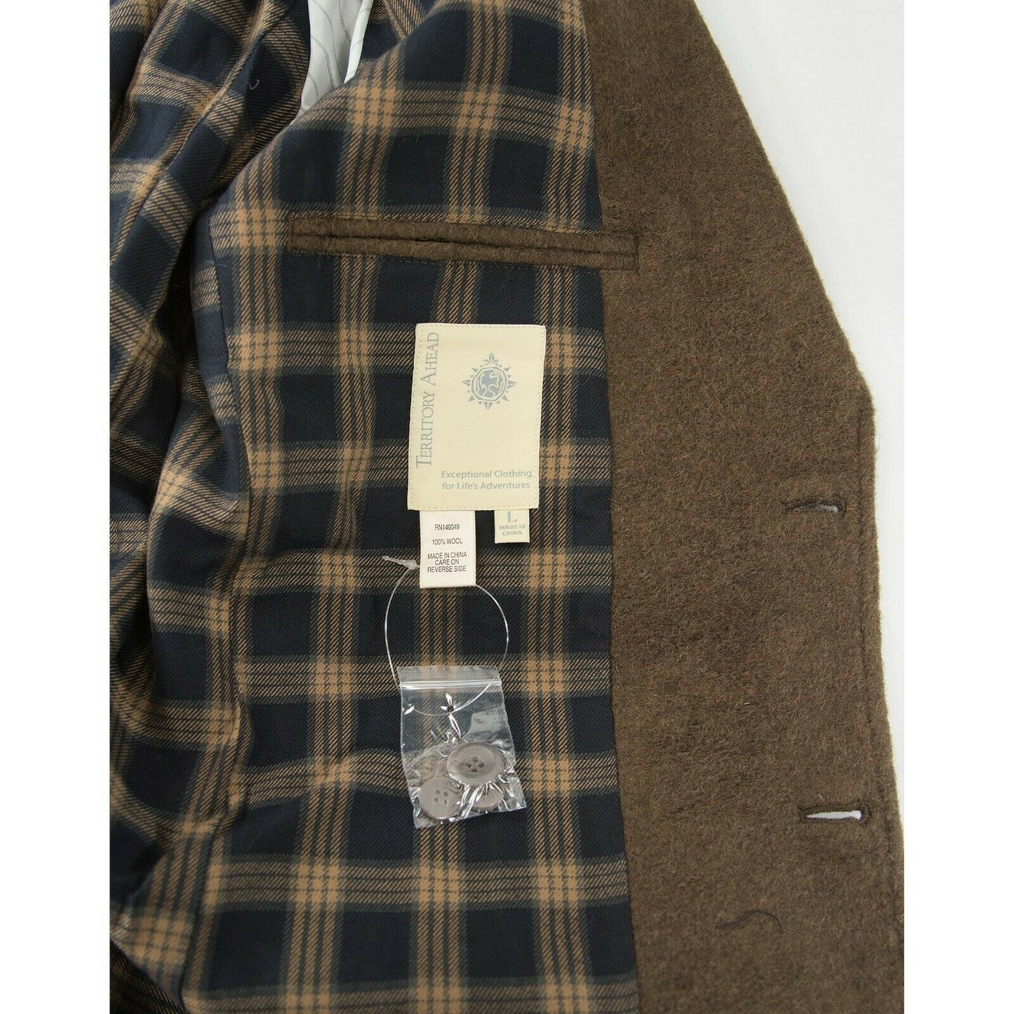 Territory Ahead Brown Wool Blazer Jacket Sport Coat L NWT