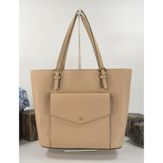 Michael Kors Blush Saffiano Leather Large Pocket Tote Bag EUC