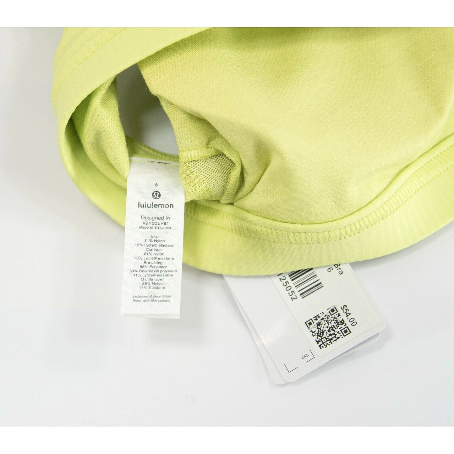 Lululemon Love To Layer Sports Bra Lemon Vibe 6 NWT