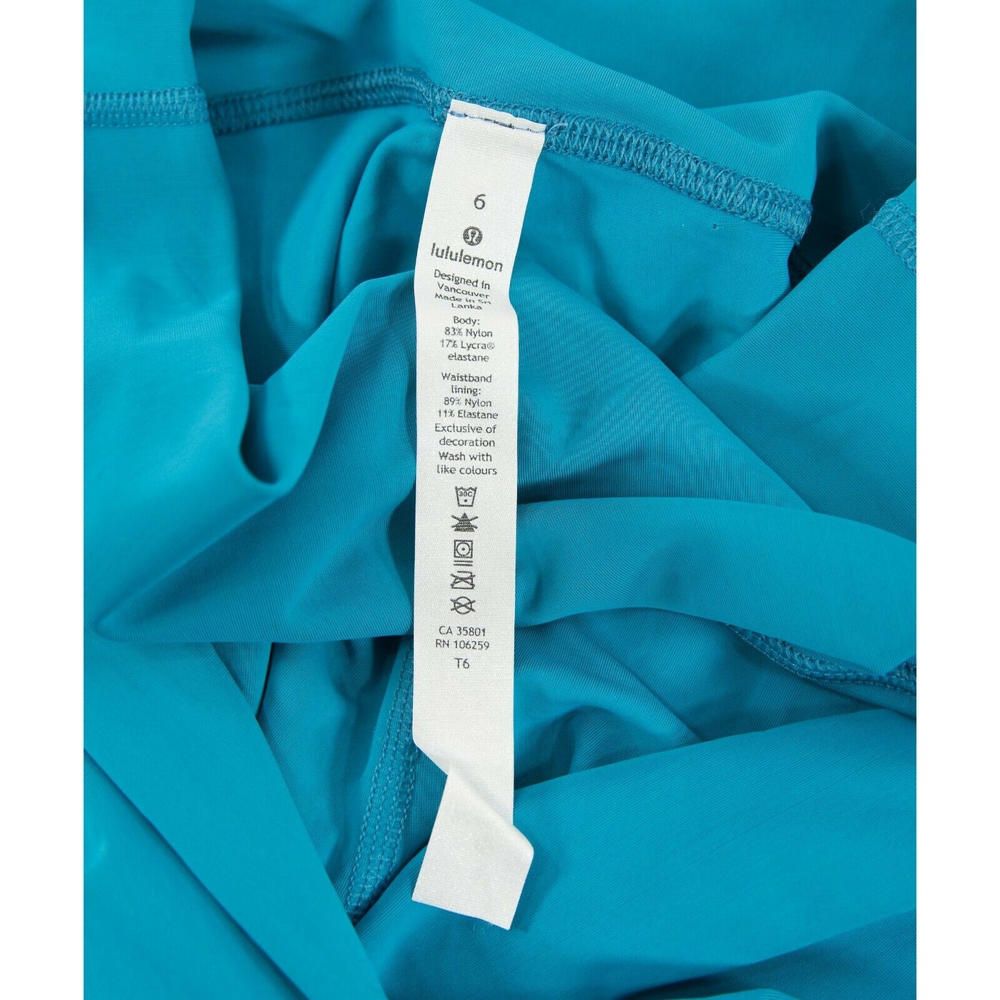 Lululemon Base Layer Thin Pool Blue Tight Fit Leggings NWOT Size 6 C22