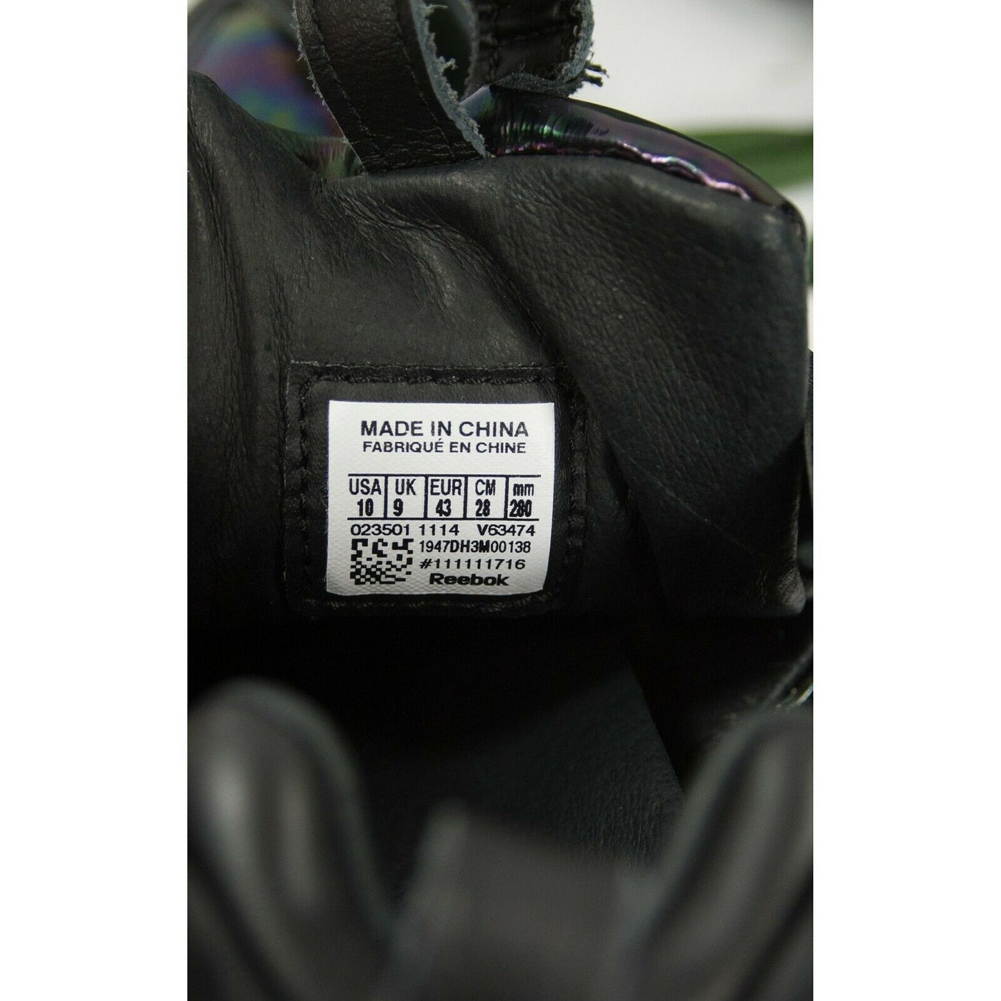 Sandro X Reebok Instapump Fury Black Oil Slick Iridescent Sneaker Shoes Size 10