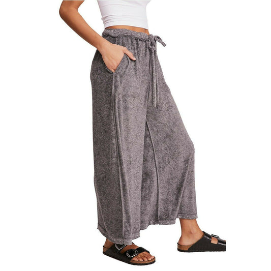 Free People Make It Maxi Wide Leg Terry Lounge Pants Grey NWT XS