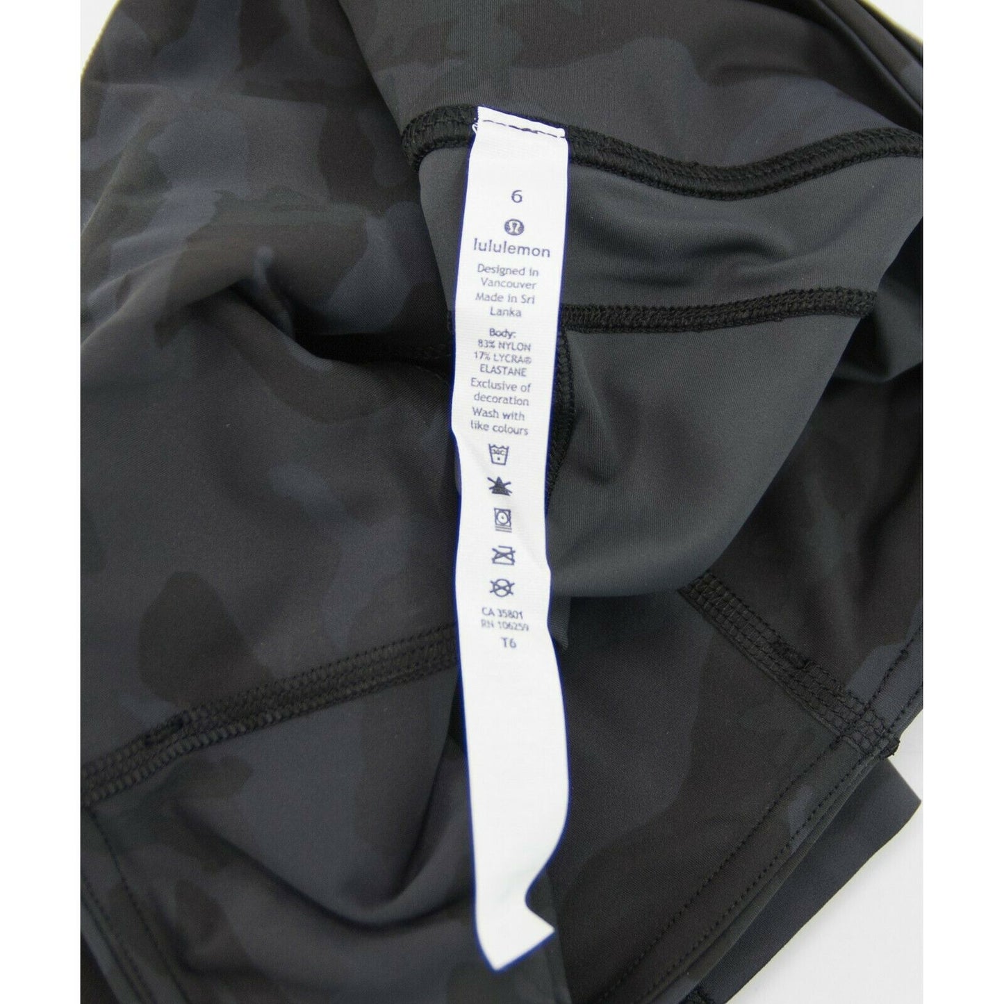 Lululemon Black Camo Fast Free HR Crop 19" Tight Fitted Leggings NWT Size 6