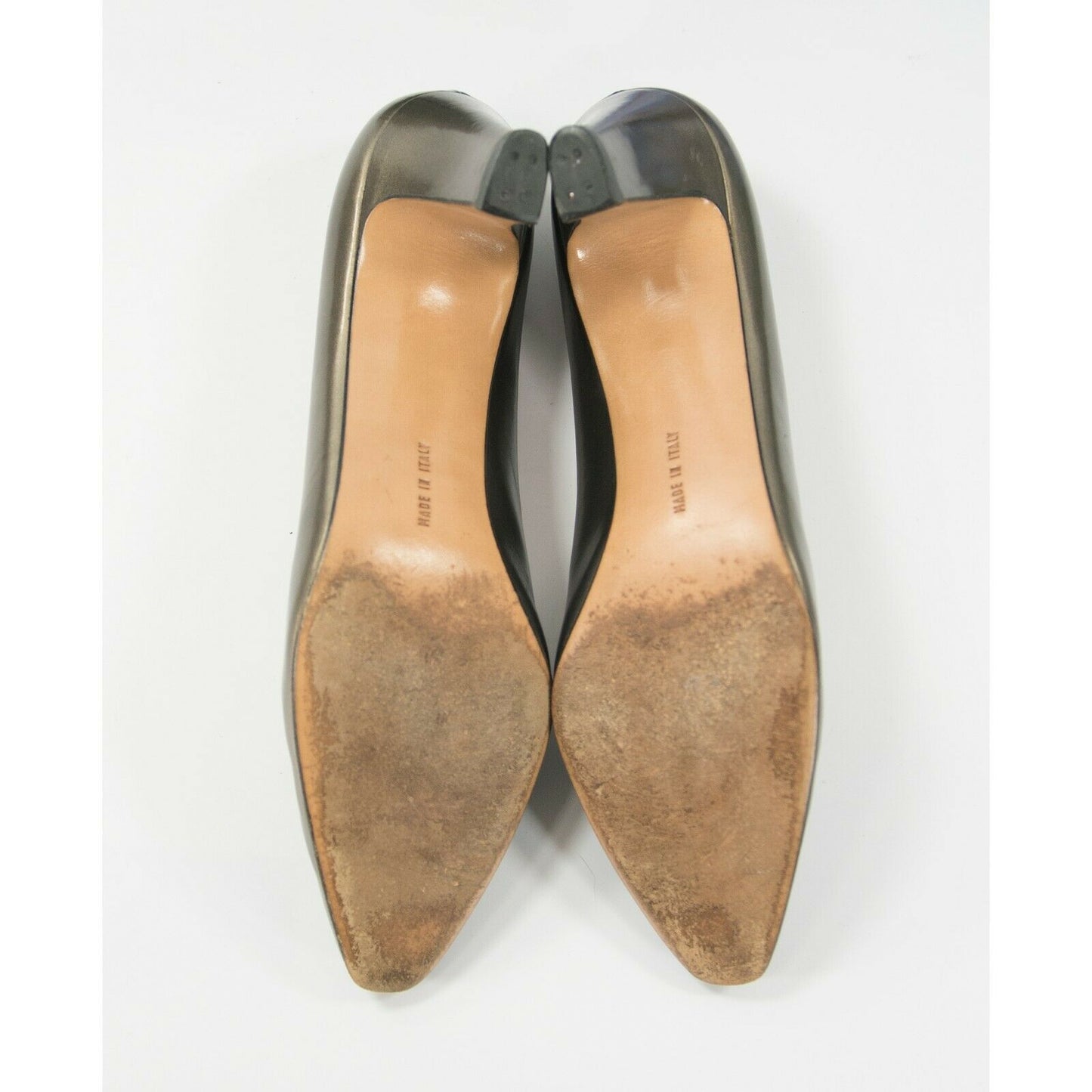 Salvatore Ferragamo DQ28660 Bronze Leather Low Heels Shoes Size 8.5 Extra Narrow