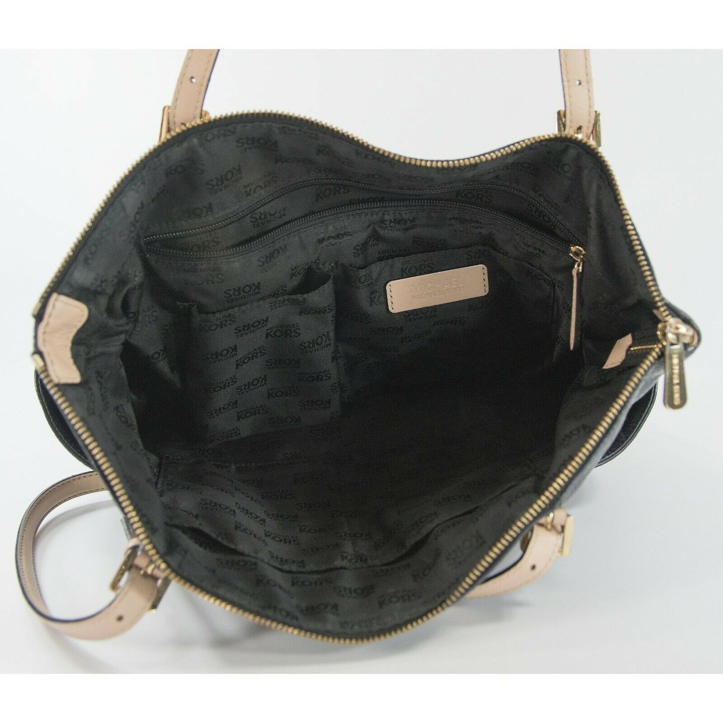 Michael Kors Black Leather East West Top Zip Tote Bag NWT