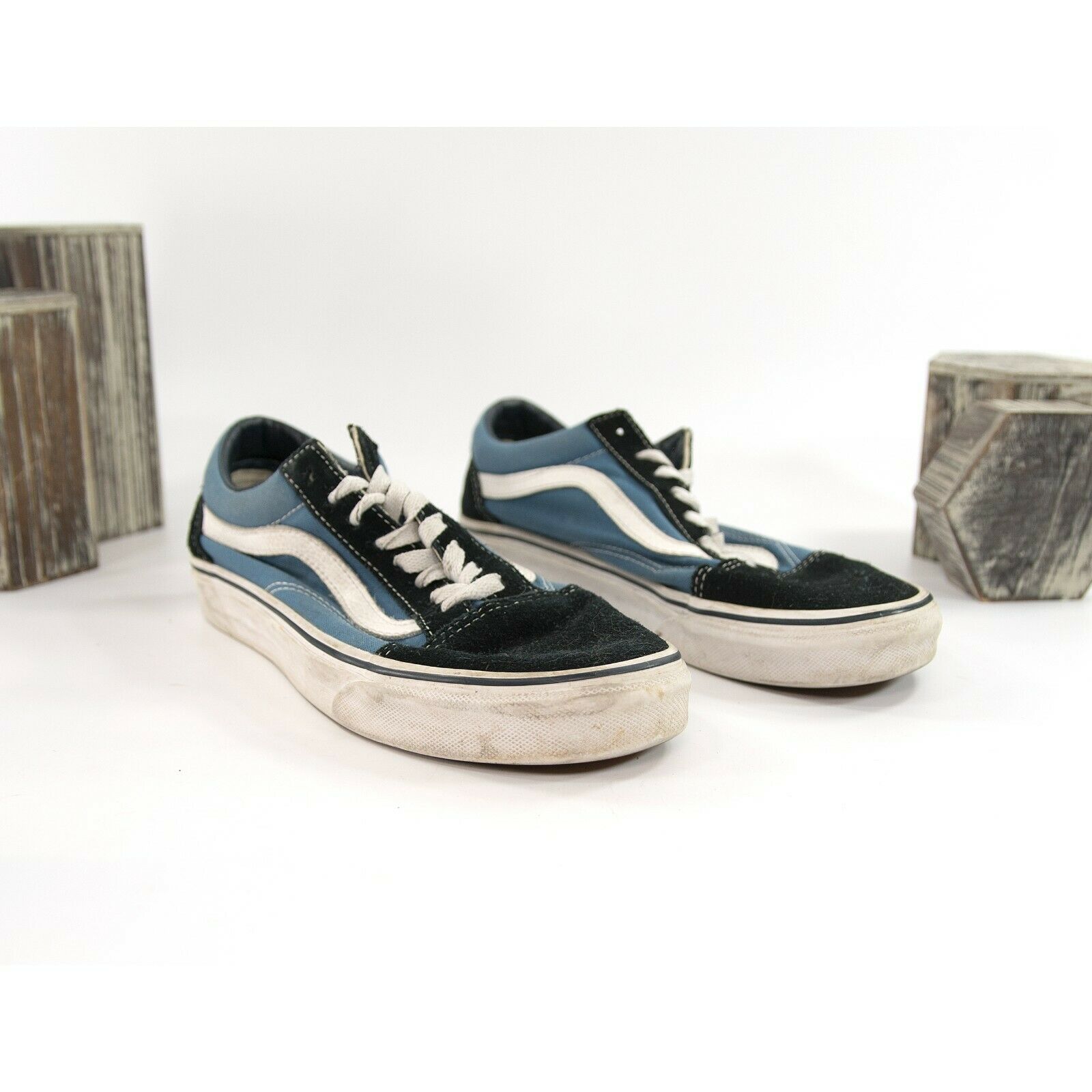 Blue vans with outlet black laces