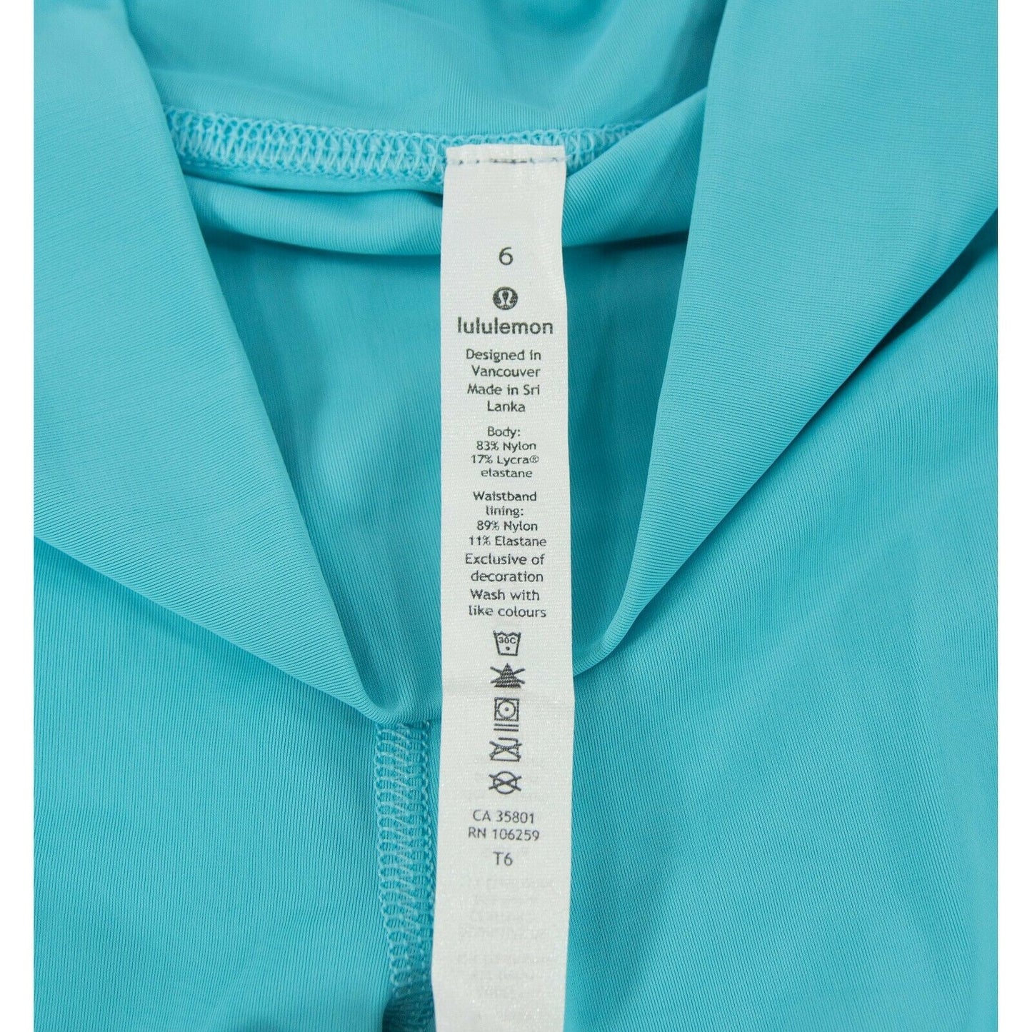Lululemon Wunder Under Light Aqua Blue Tight Fit Leggings NWOT Size 6 C23