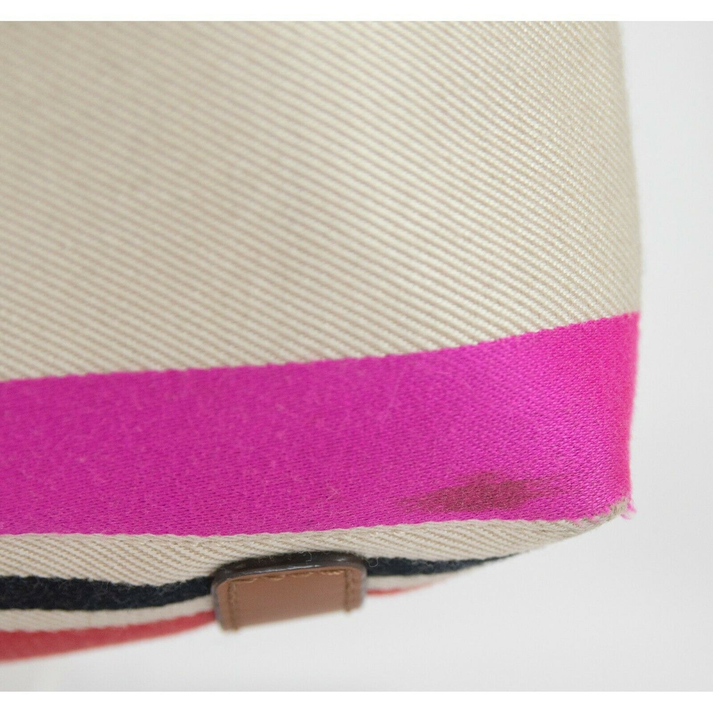 Kate Spade Oak Island Canvas Stripe Leather Trim Magazine Tote Bag GUC