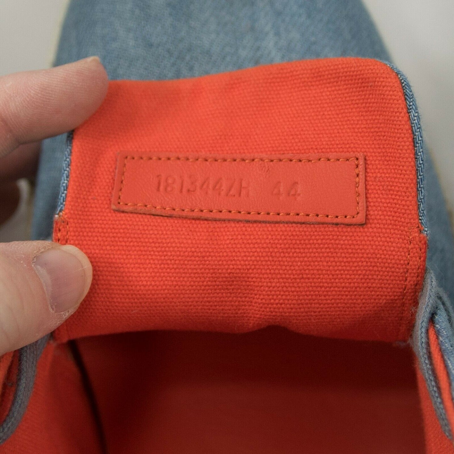 Hermes Blue Canvas Suede Mens Vintage Driving Moccasin Boat Shoes Size 44 11