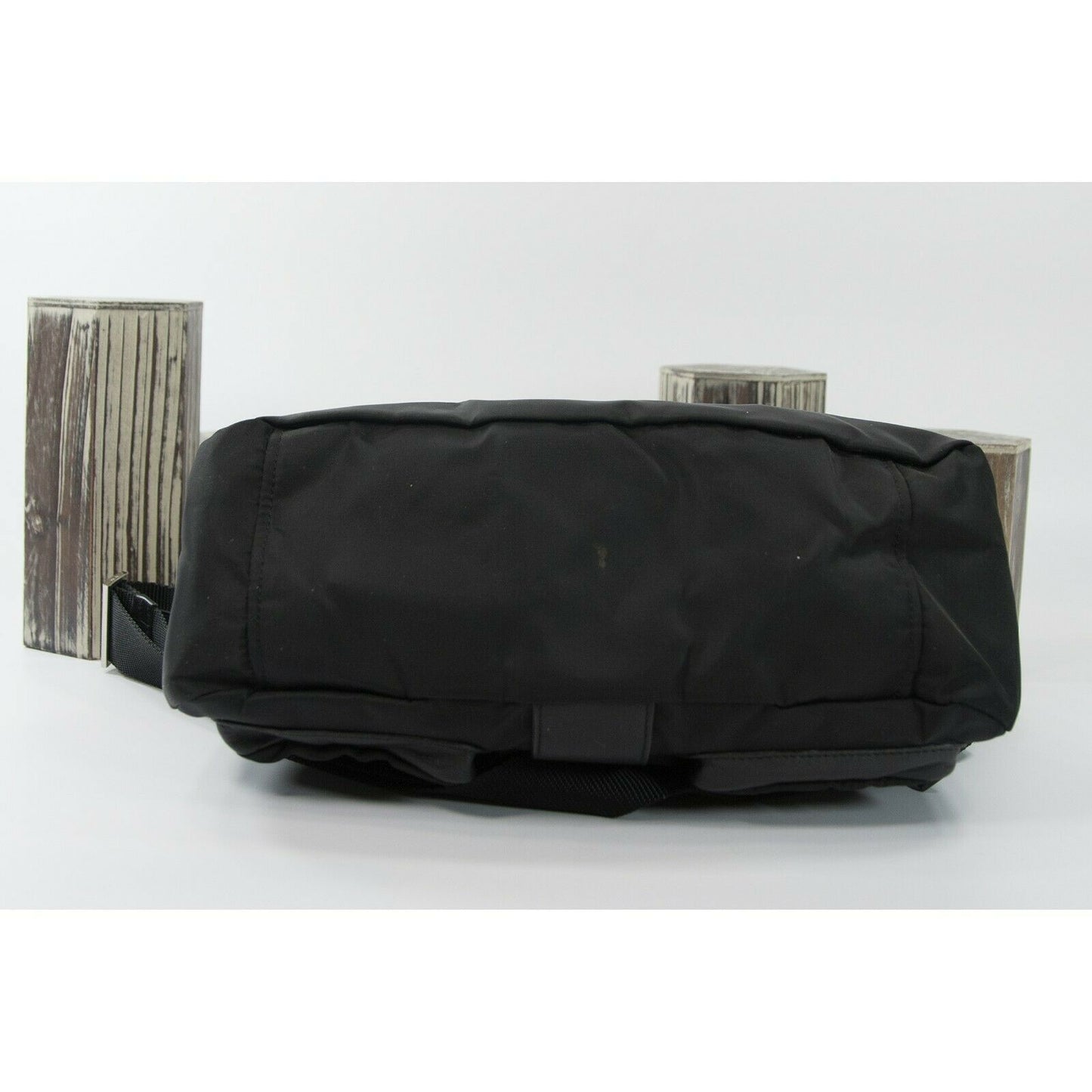 PRADA Black Nylon Leather Vela Pocket Flap Buckle Crossbody Messenger Bag EUC