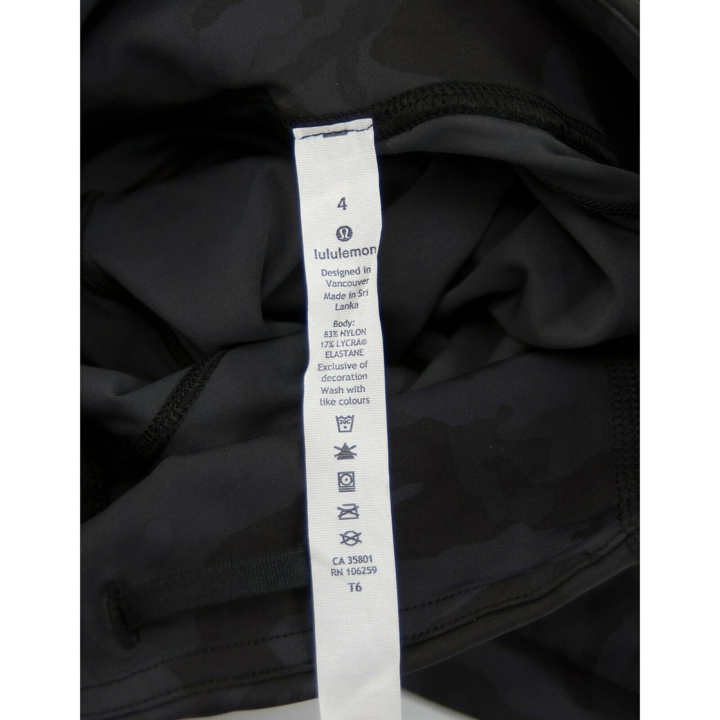 Lululemon Black Camo Fast Free HR Crop 19" Tight Fitted Leggings NWT Size 4