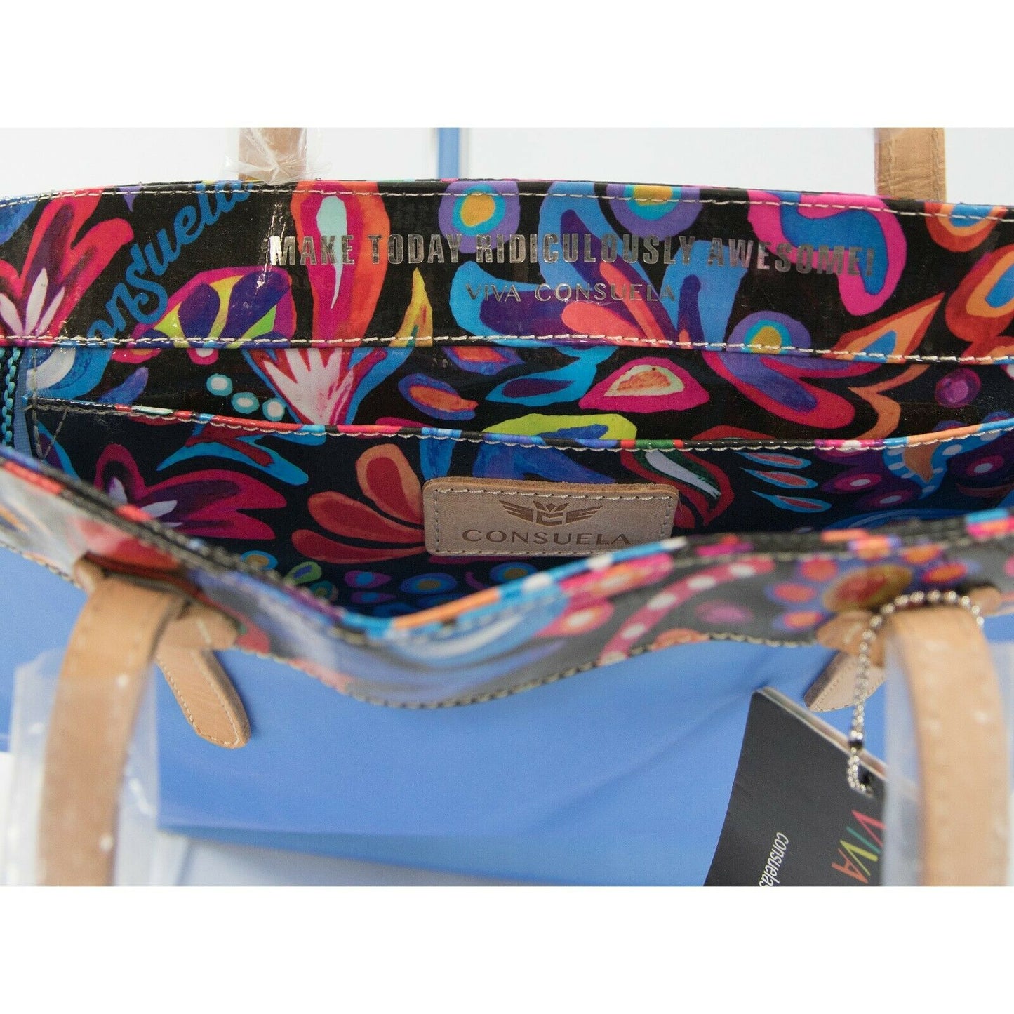 Consuela Austin Sophie Blue Floral Large Tote Bag NWT