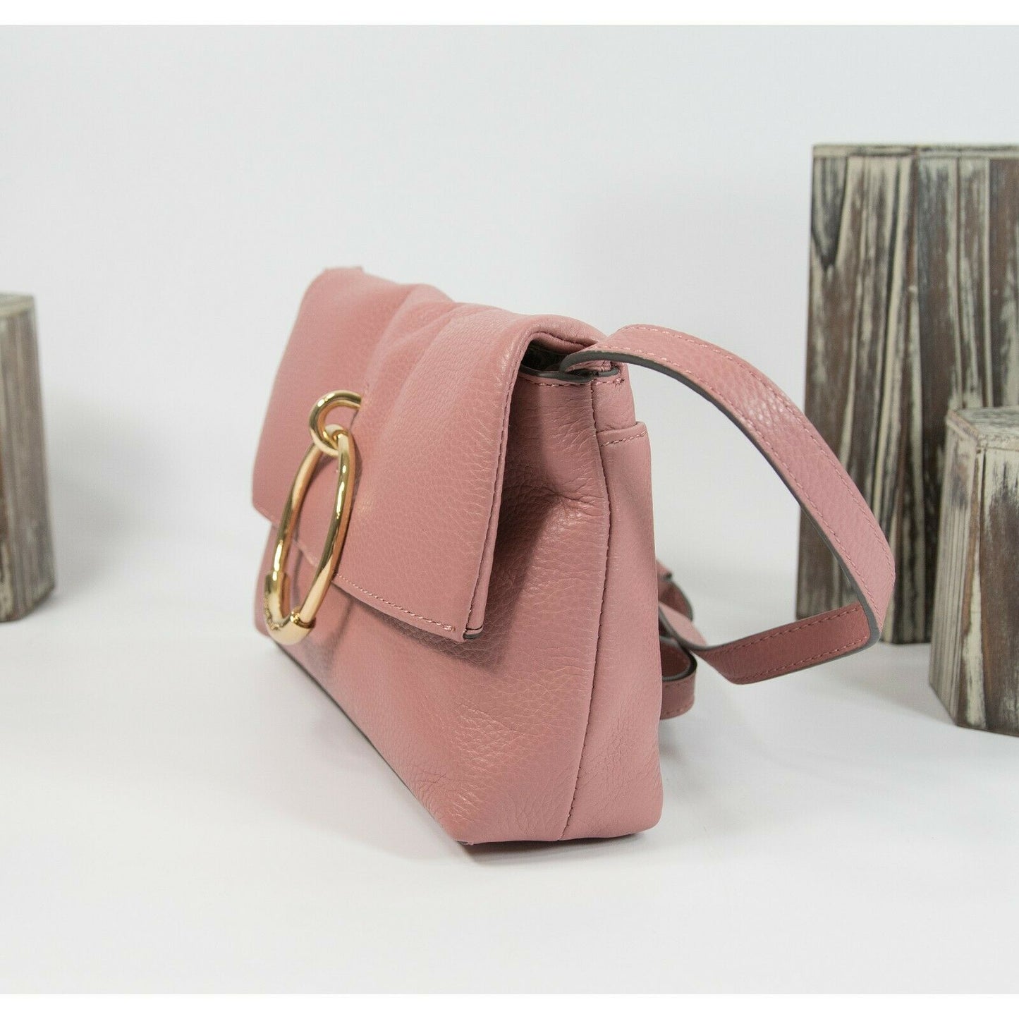 Vince Camuto Cherry Blossom Pink Leather Raynas Small Crossbody Bag NWT