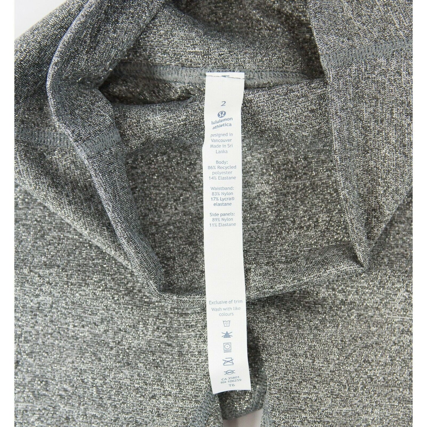 Lululemon Silver Shimmer Wunder Under tight leggings NWOT Size 2 C2