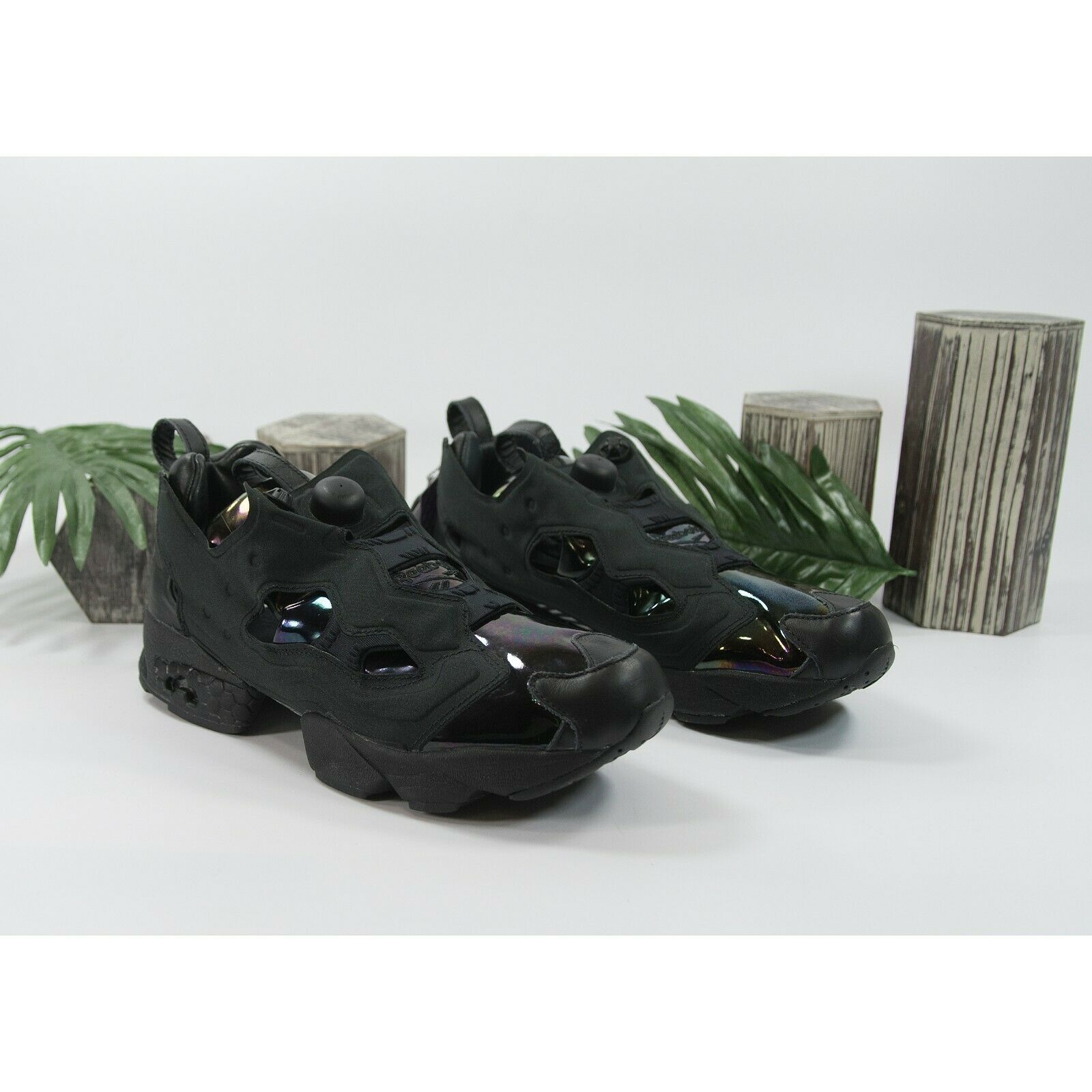 Sandro X Instapump Black Oil Slick Iridescent Sneaker Shoe – Uptown Cheapskate Austin