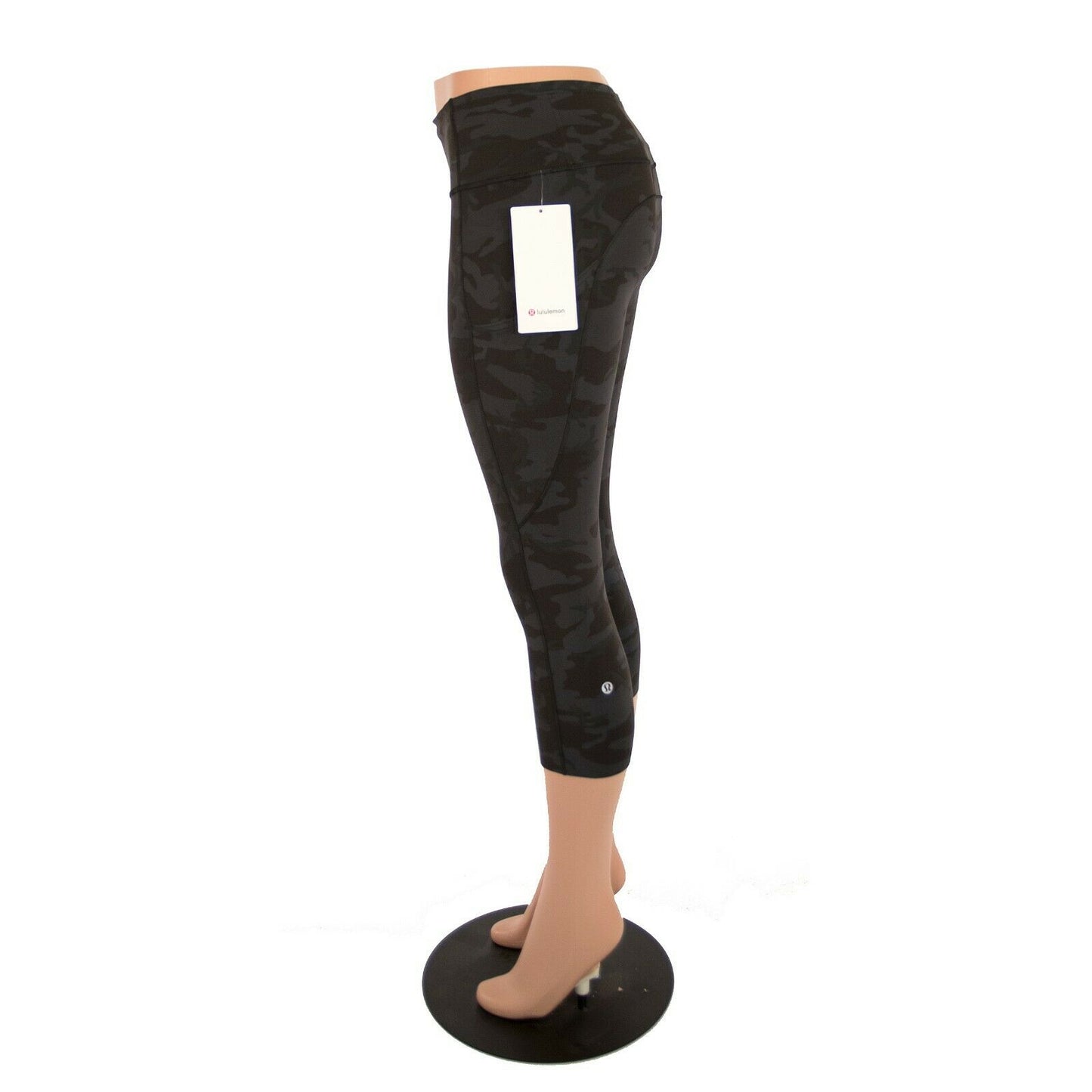 Lululemon Black Camo Fast Free HR Crop 19" Tight Fitted Leggings NWT Size 4
