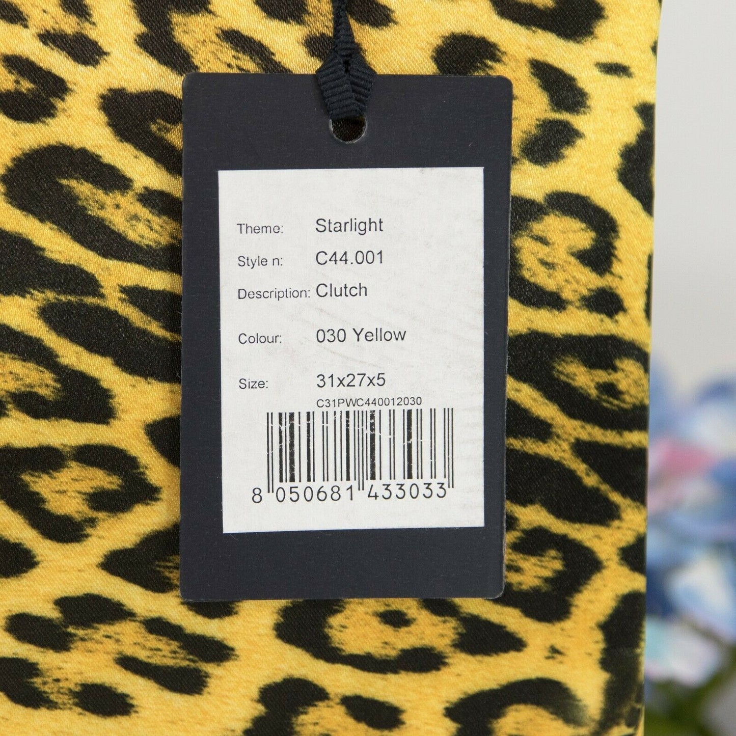 Roberto Cavalli Class Satin Leopard Flat Frame Clutch Bag NWT