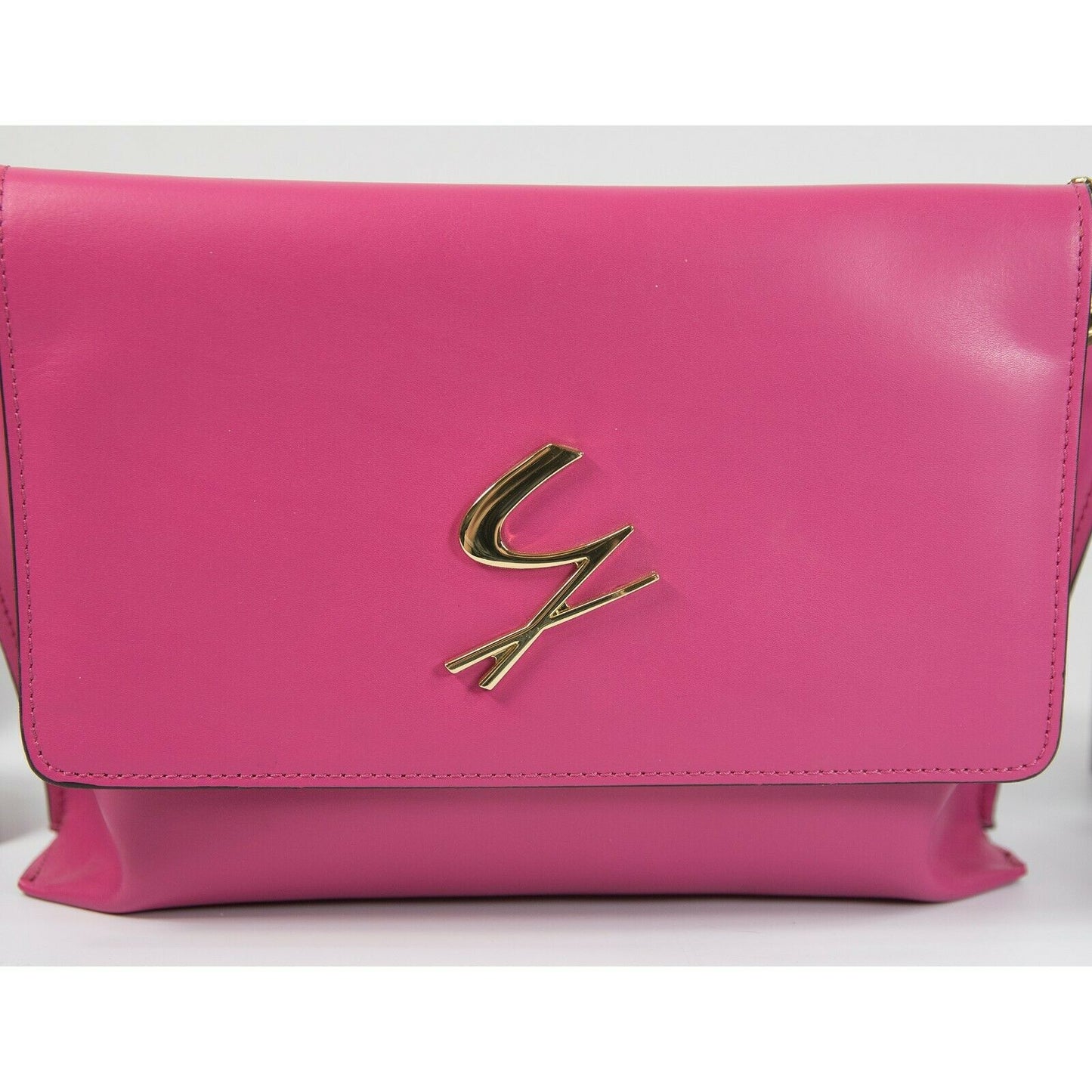 Gattinoni Vintage Hot Pink Italian Leather Flap Shoulder Crossbody Bag EUC