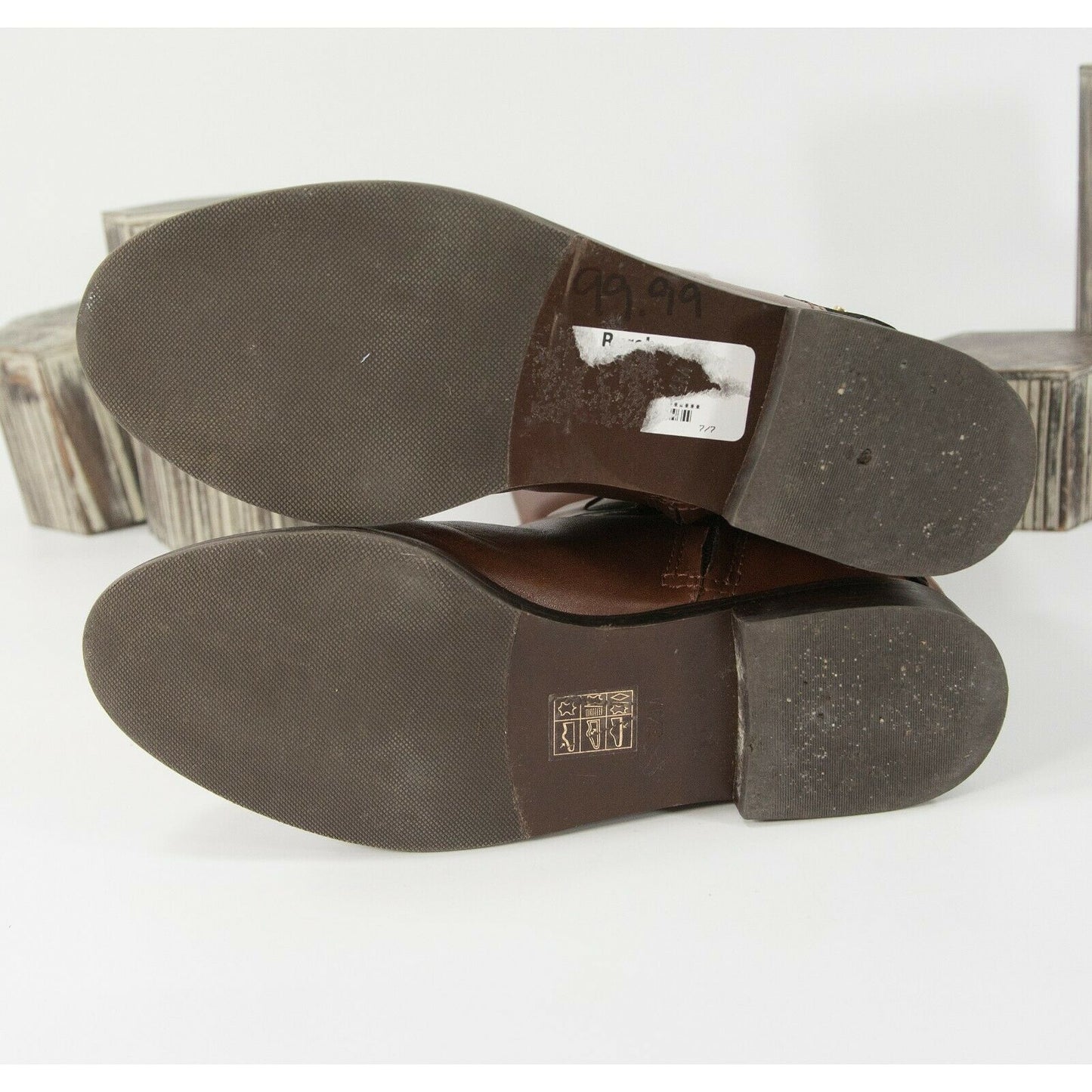 Tory Burch Rustic Brown Derby Smooth Leather Tall Riding Boots Sz 5.5