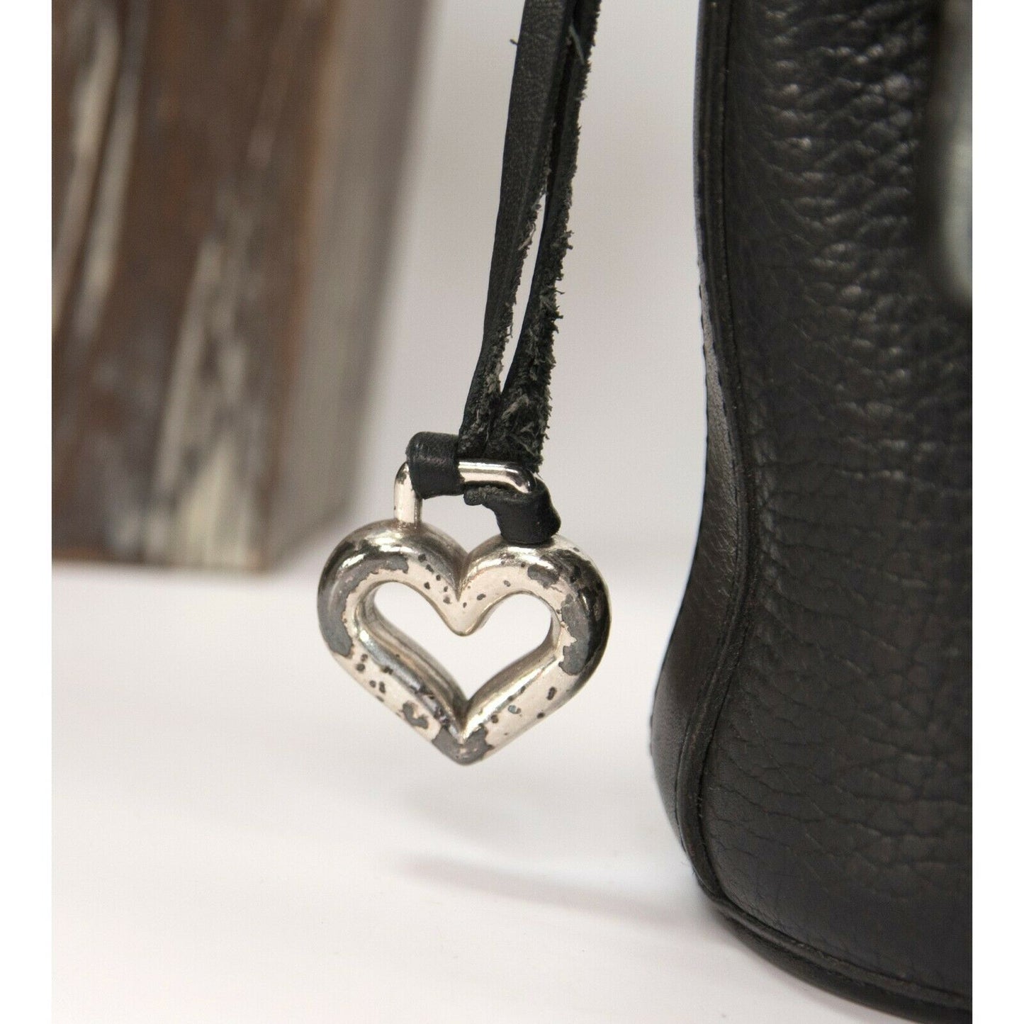 Brighton Black Croco Leather Crossbody Bucket Bag NWT