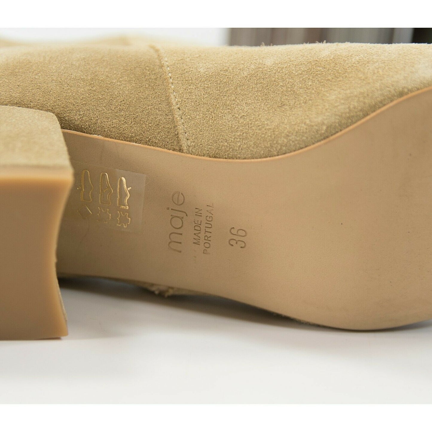 Maje Camel Suede Felicia Bootie Ankle Boot Shoes Sz 36 6
