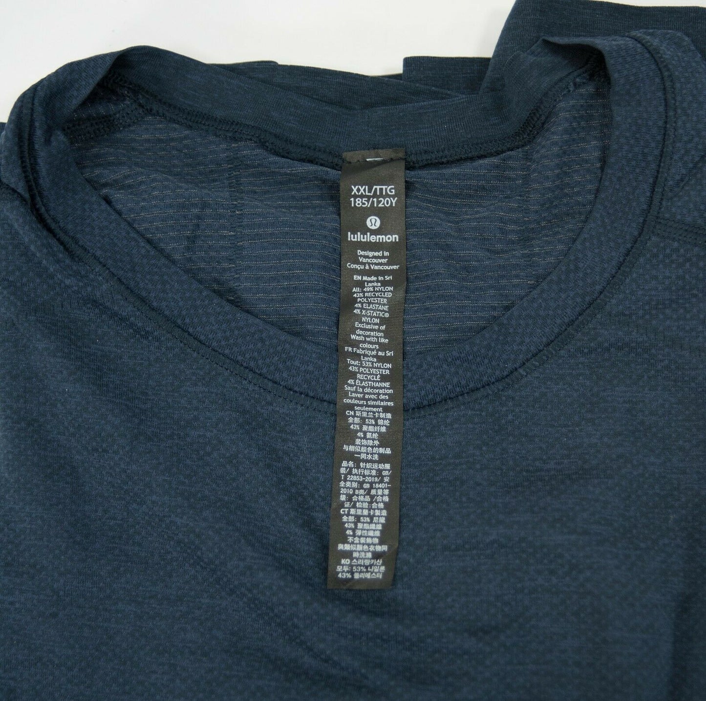 Lululemon Mens Blue Metal Vent Tech Short Sleeve Fitted T-shirt XXL NWT