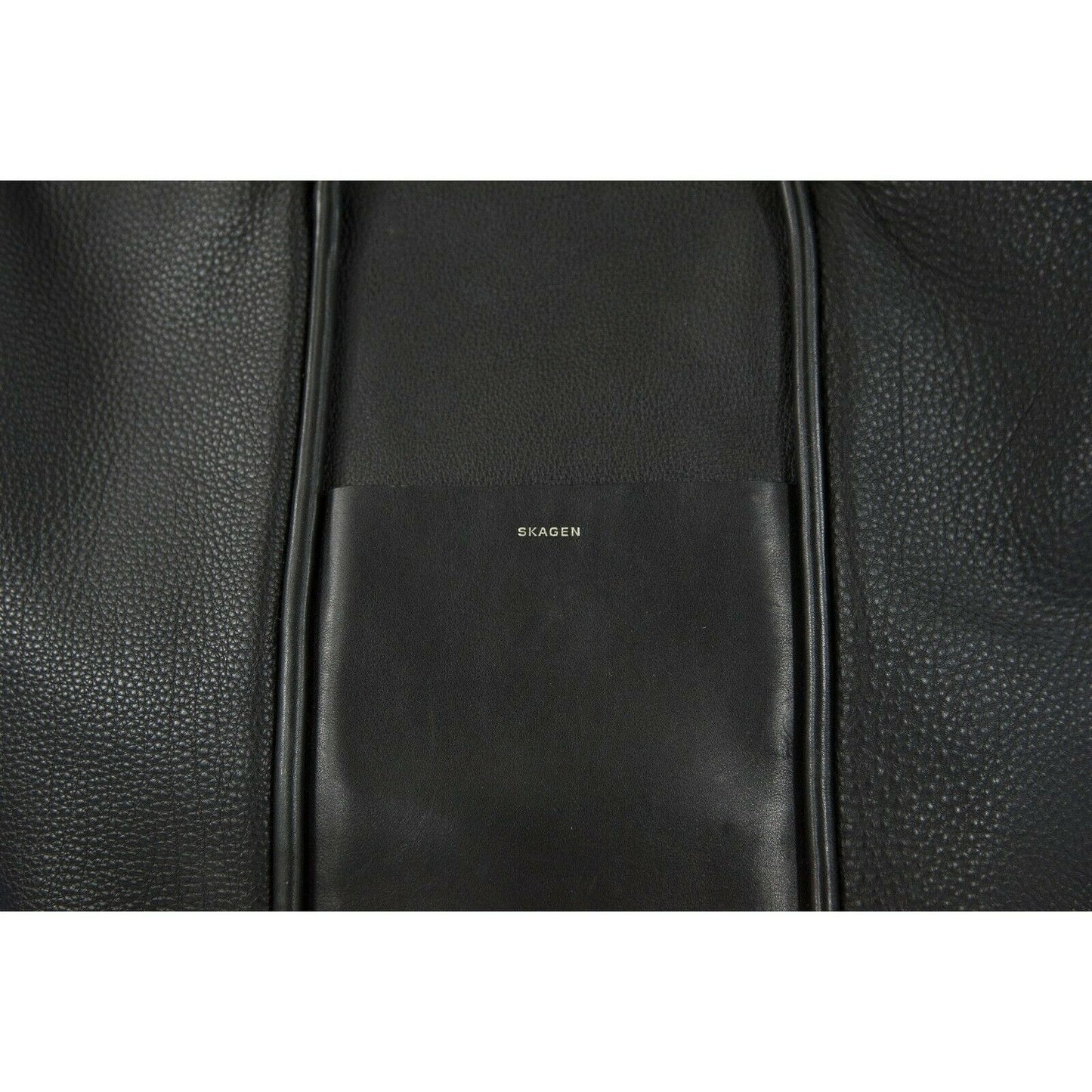 Skagen Large Black Leather Tote Bag EUC