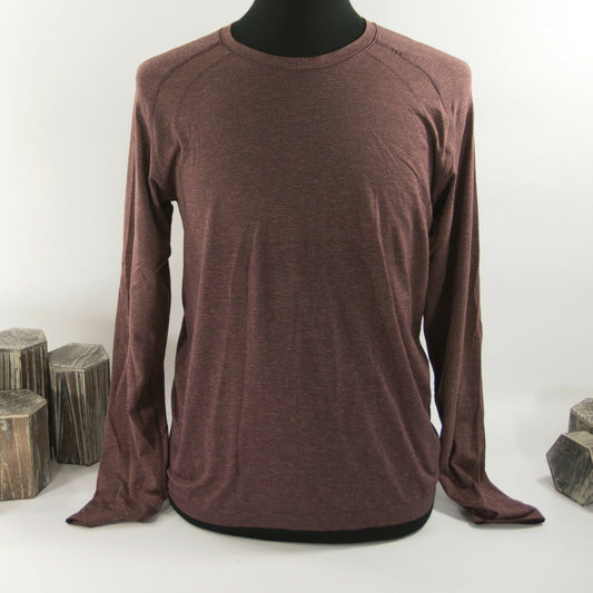 Lululemon Mens Maroon Metal Vent Tech Long Sleeve Fitted T-shirt M NWT