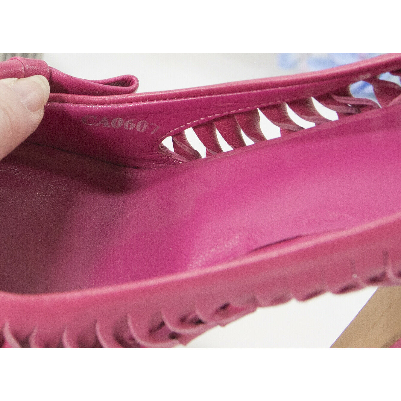 Christian Dior Hot Pink Fuchsia Twisted Leather Platform Pumps 37.5