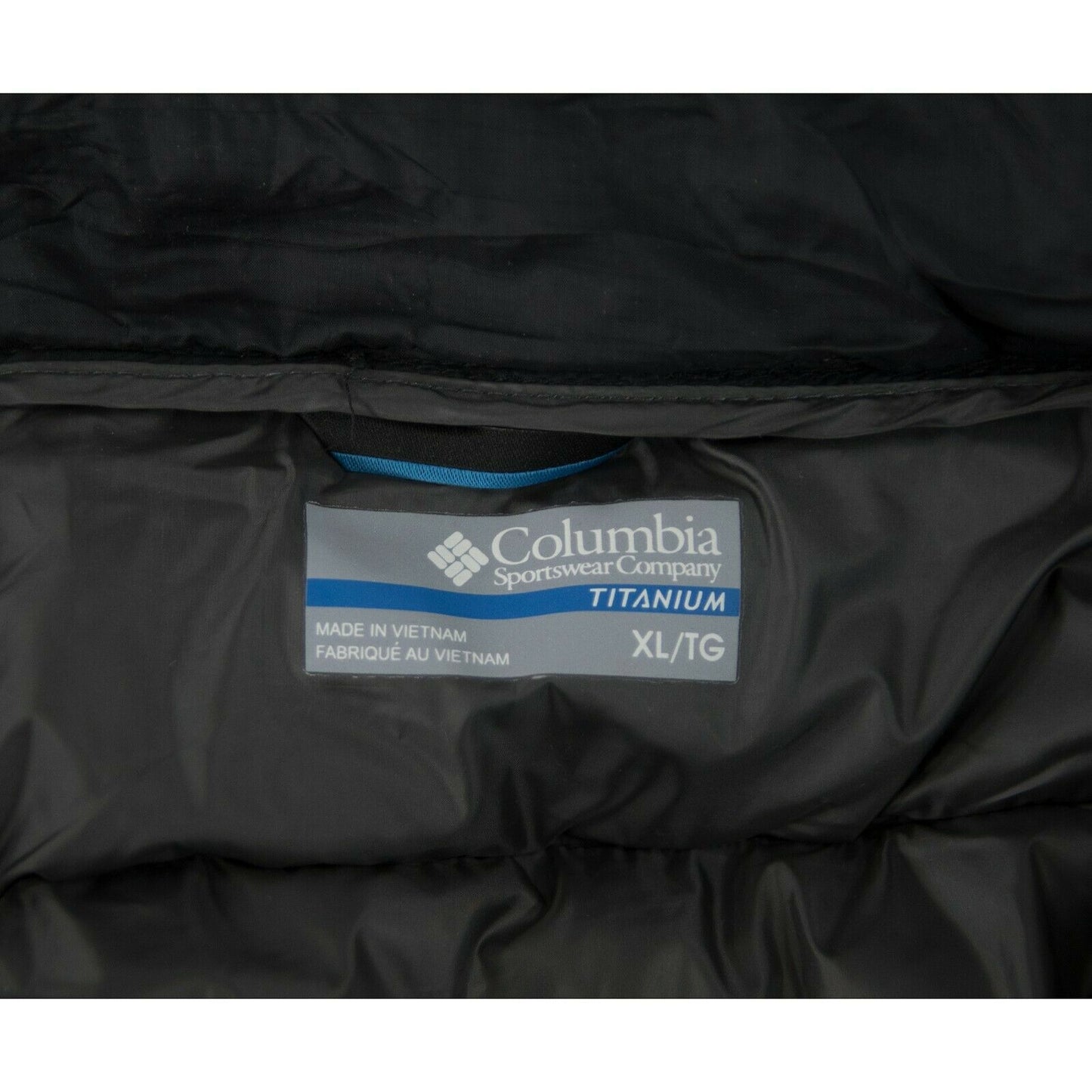 Columbia Black Nylon Titanium Powder Lite Hooded Goose Down Puffer Jacket XL