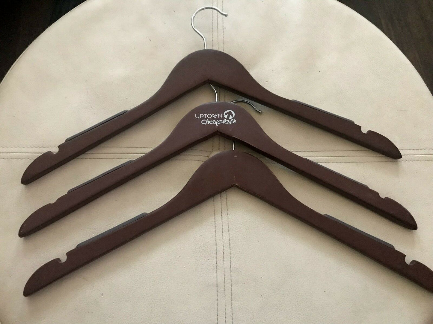 Lots of 50 Wood Suit/Dress Hangers with Non-Slip Bar OR Pant/Skirt Hangers