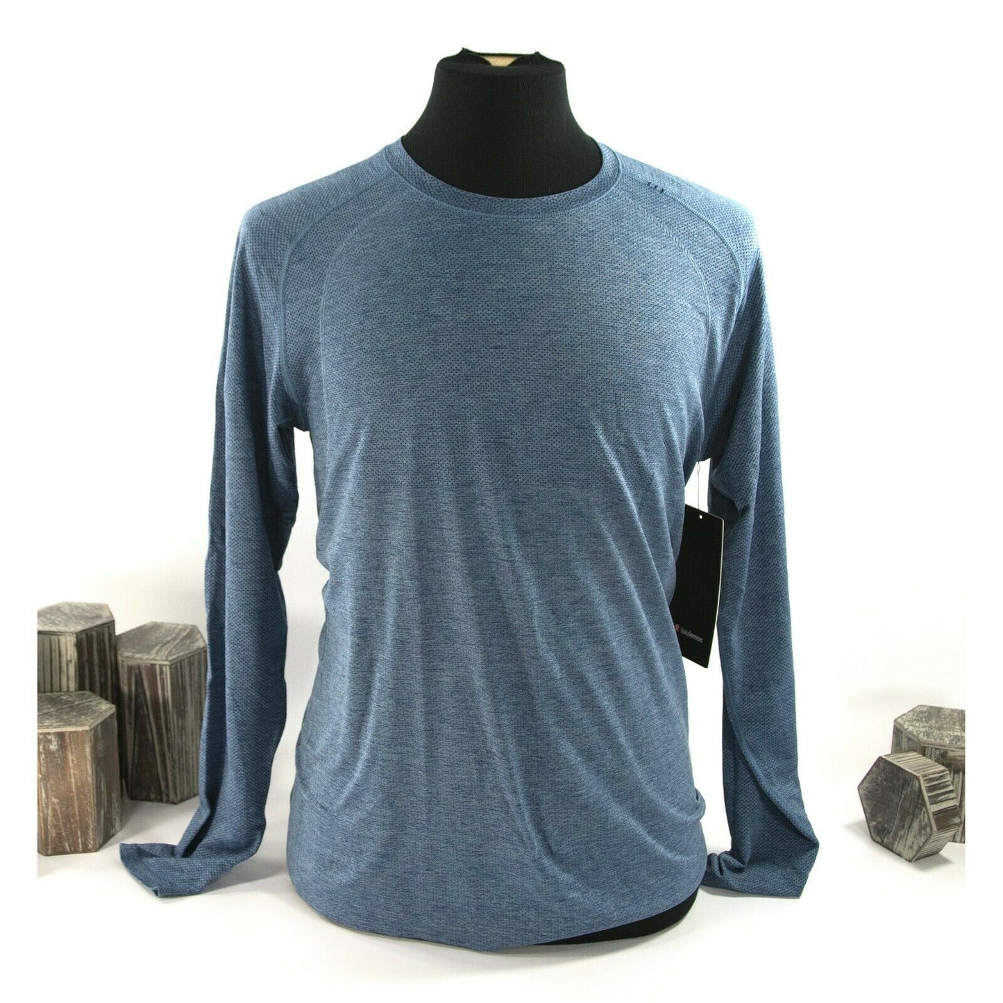 Lululemon Mens Blue Metal Vent Tech Long Sleeve Fitted T-shirt M NWT