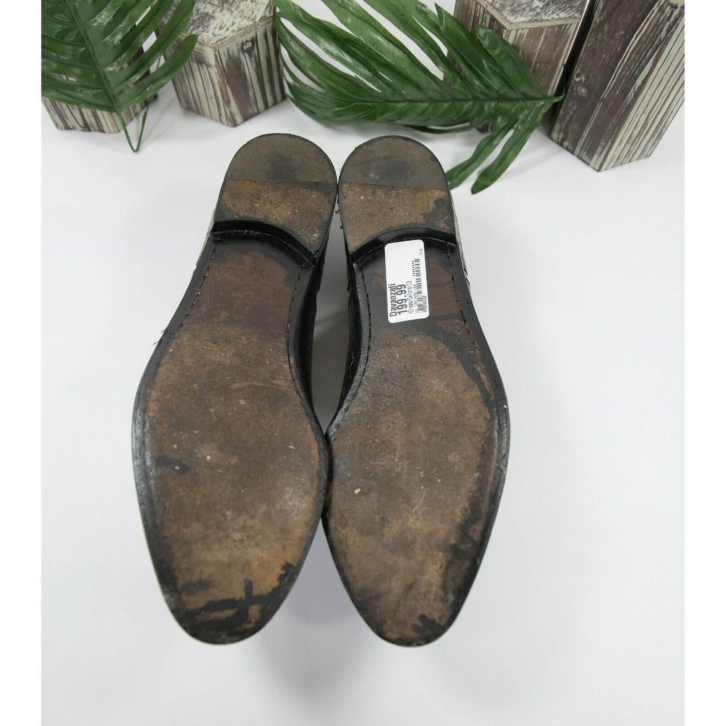 Davanzati Black Croc Leather Lace Up Oxford Loafer Shoes Size 13