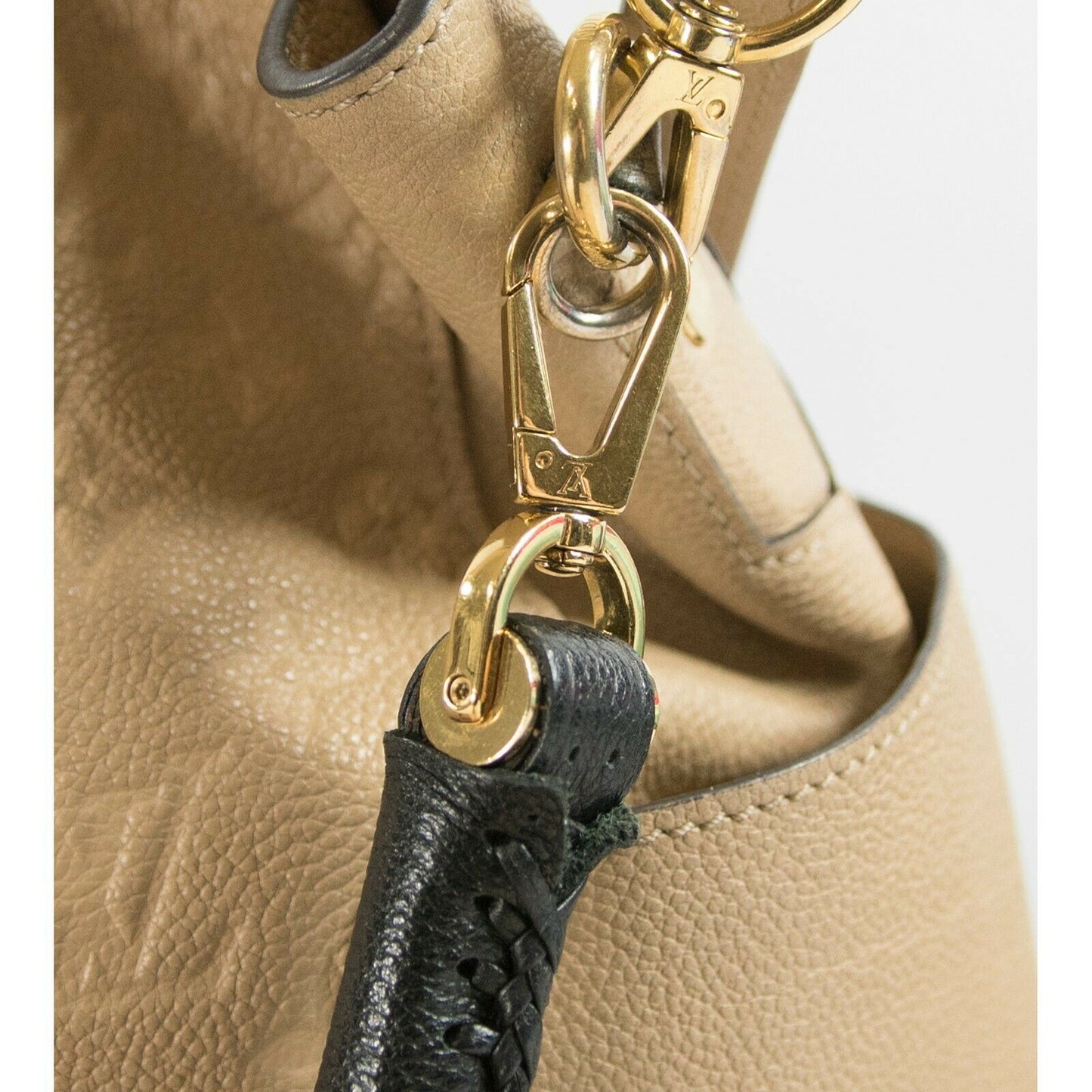 Louis Vuitton Turtle Dove Beige Empreinte Bagatelle Leather Hobo Bag SD4145 EUC