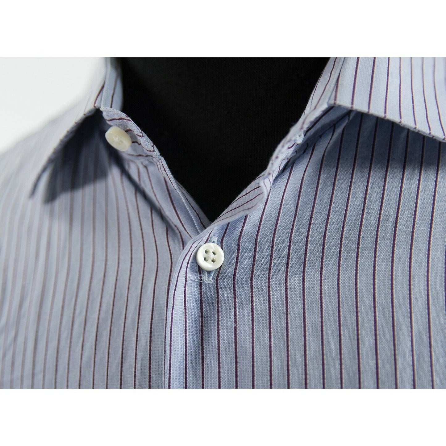 Armani Collezioni Blue Pinstripe Button Down Dress Work Shirt 41 16R