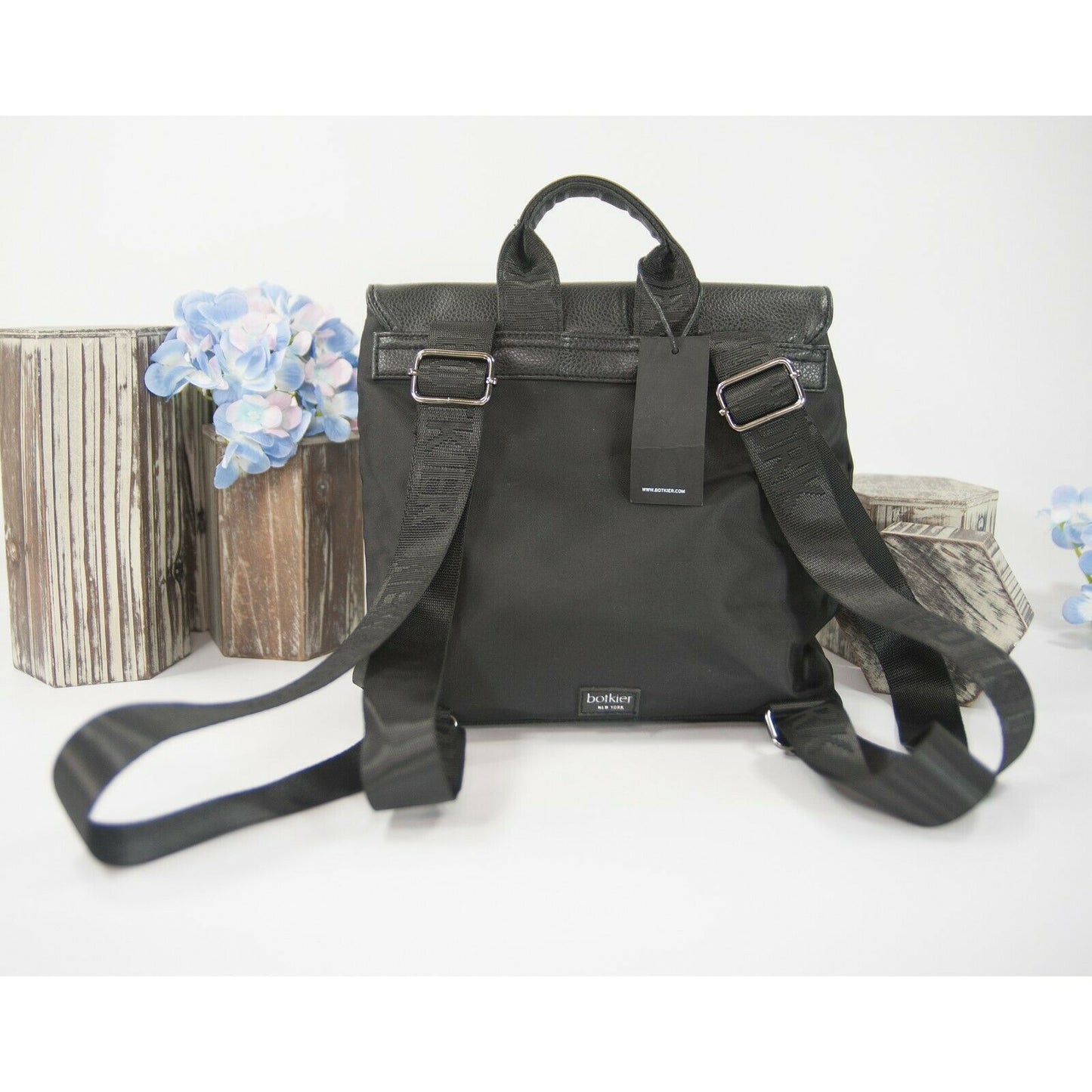 Botkier Nylon Leather Small Blackpack Shoulder Bag EUC