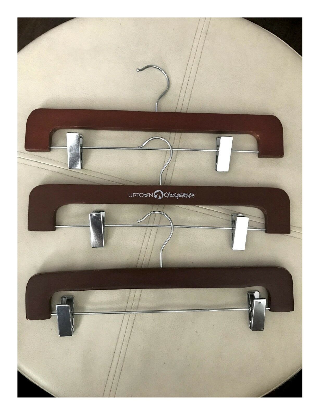 Lots of 50 Wood Suit/Dress Hangers with Non-Slip Bar OR Pant/Skirt Hangers