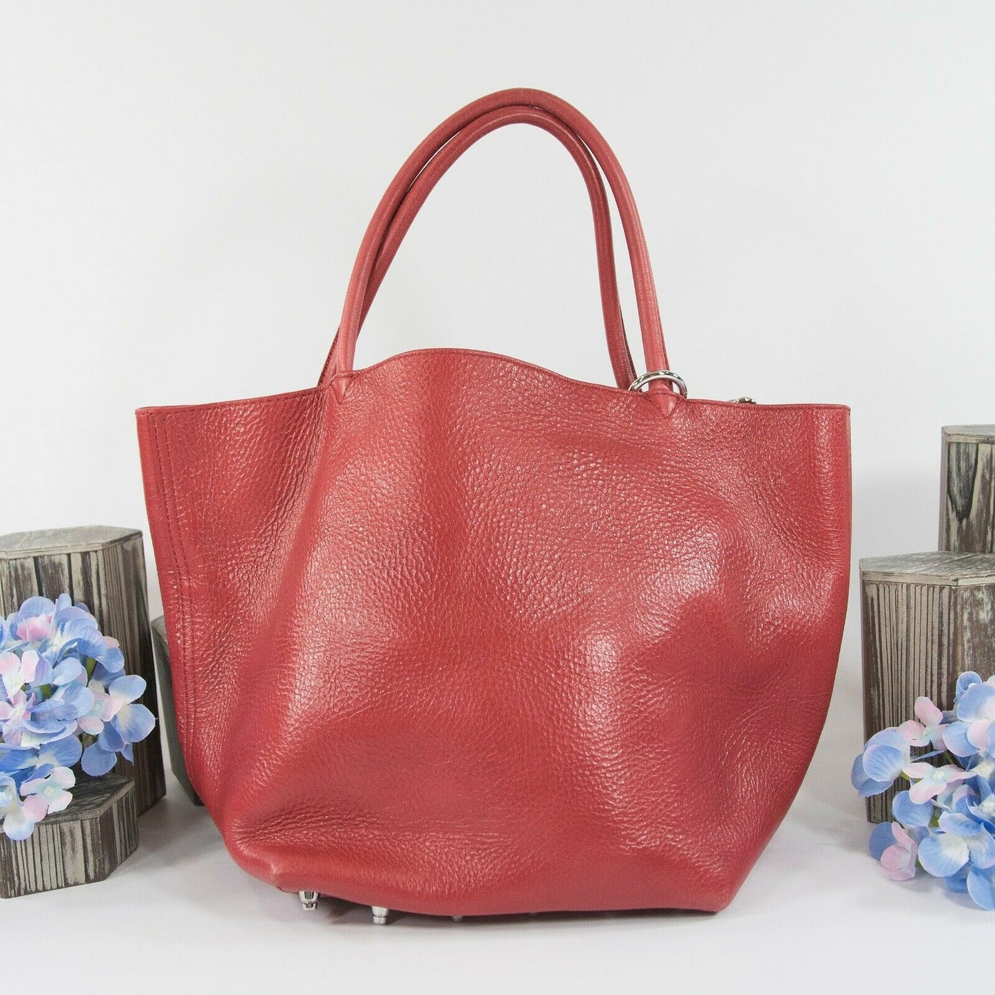 Alexander Wang Red Leather Small Roxy Tote with Pouch EUC